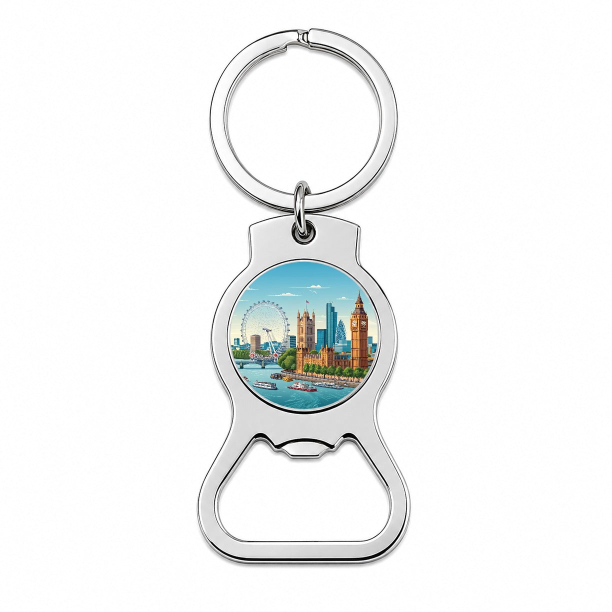 London England Drawing Travel Bottle Opener Keychain