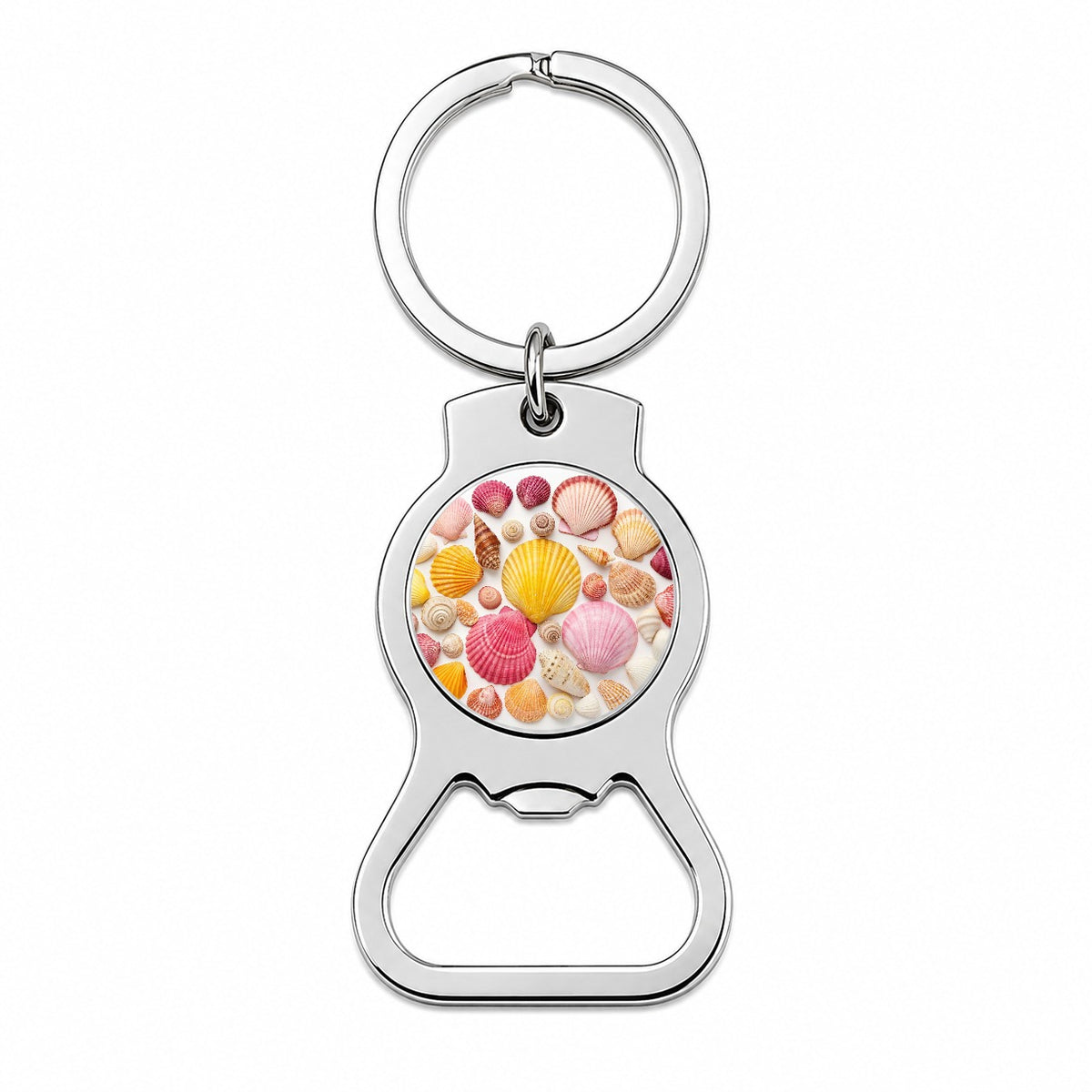 Lot Of Seashells Colorful Beautiful Bottle Opener Keychain