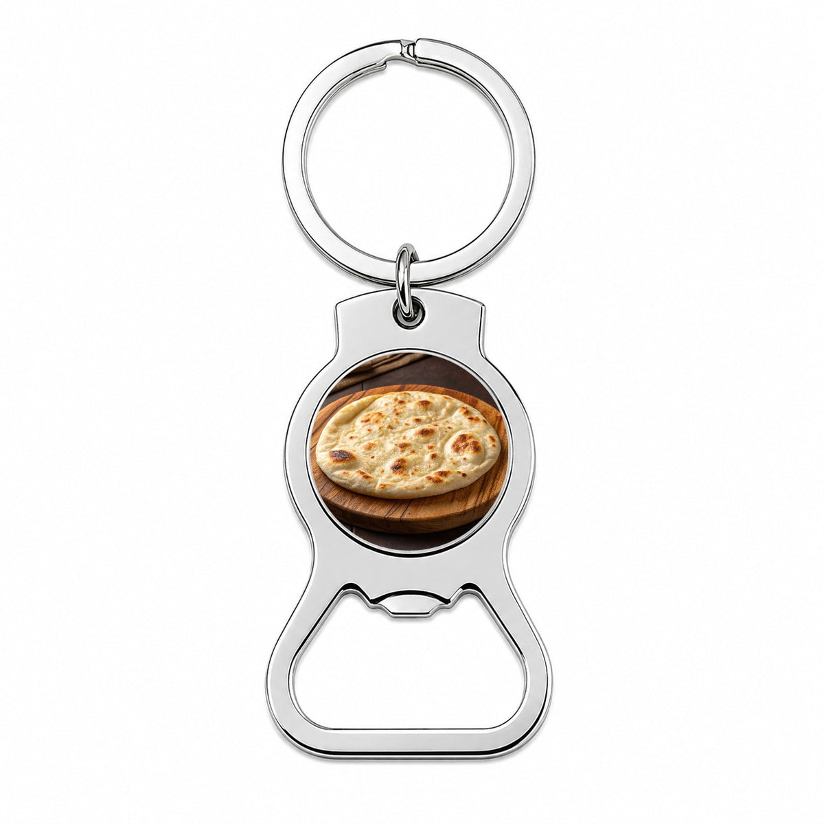 Naan Flatbread Bottle Opener Keychain
