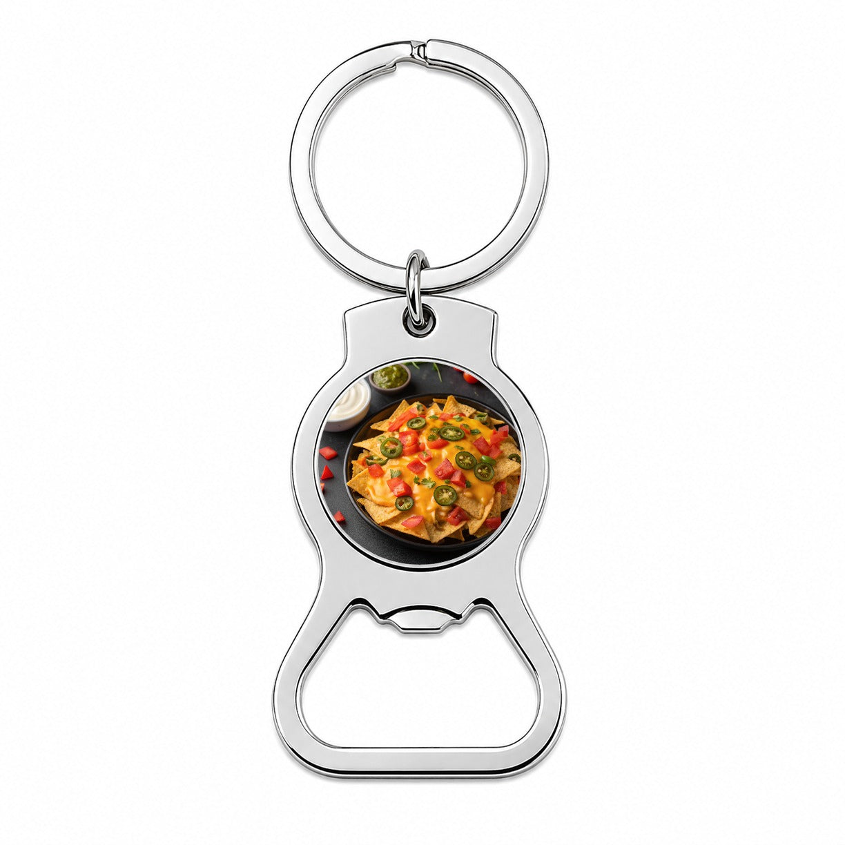 Nachos Chips Salsa Cheese Mexican Bottle Opener Keychain