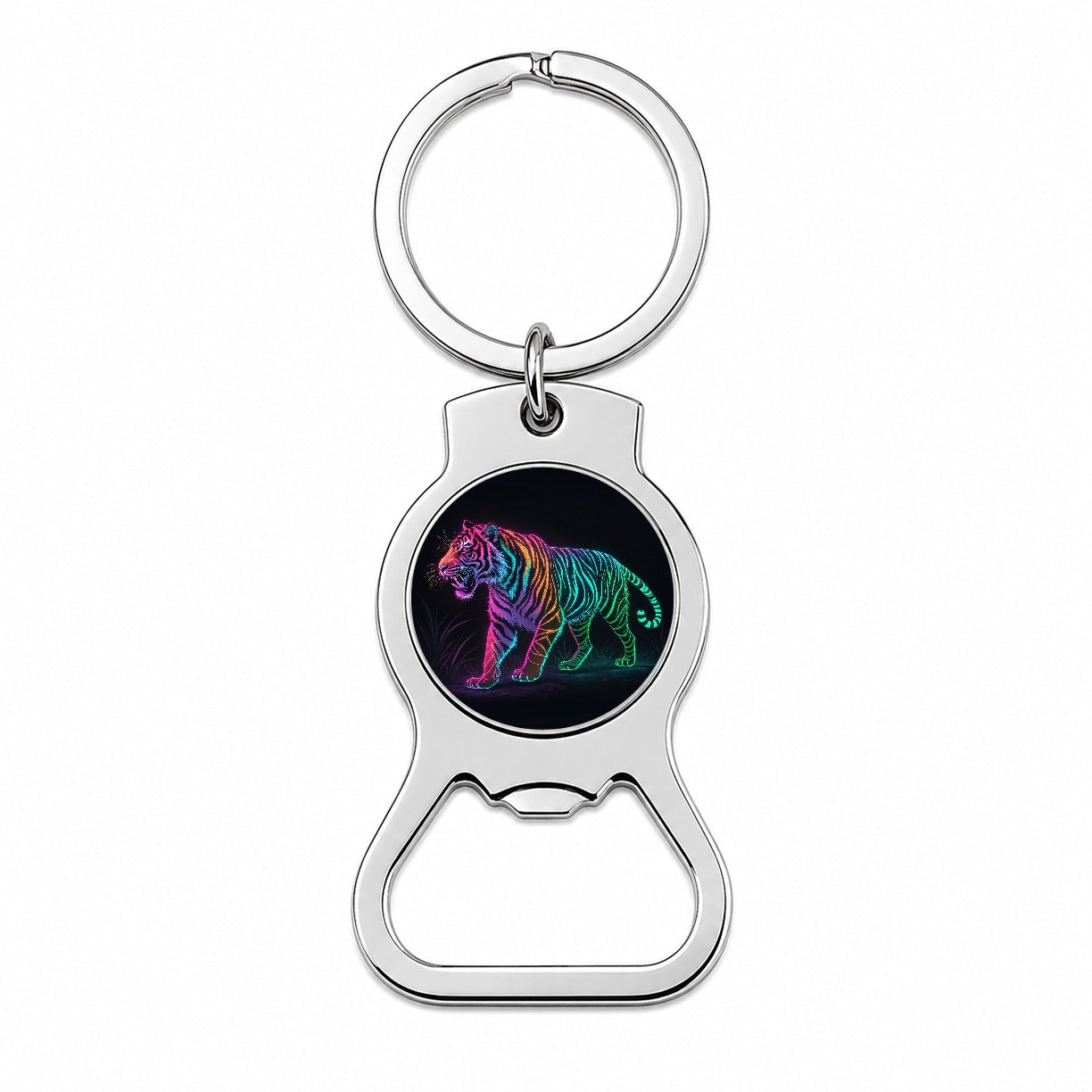 Neon Tiger Stunning Bottle Opener Keychain