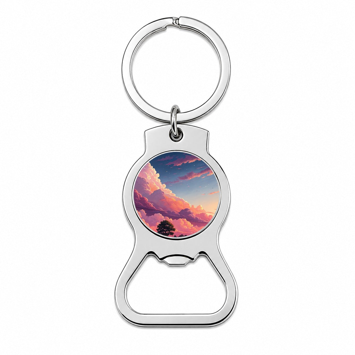 Painterly Sky Anime Clouds Bottle Opener Keychain