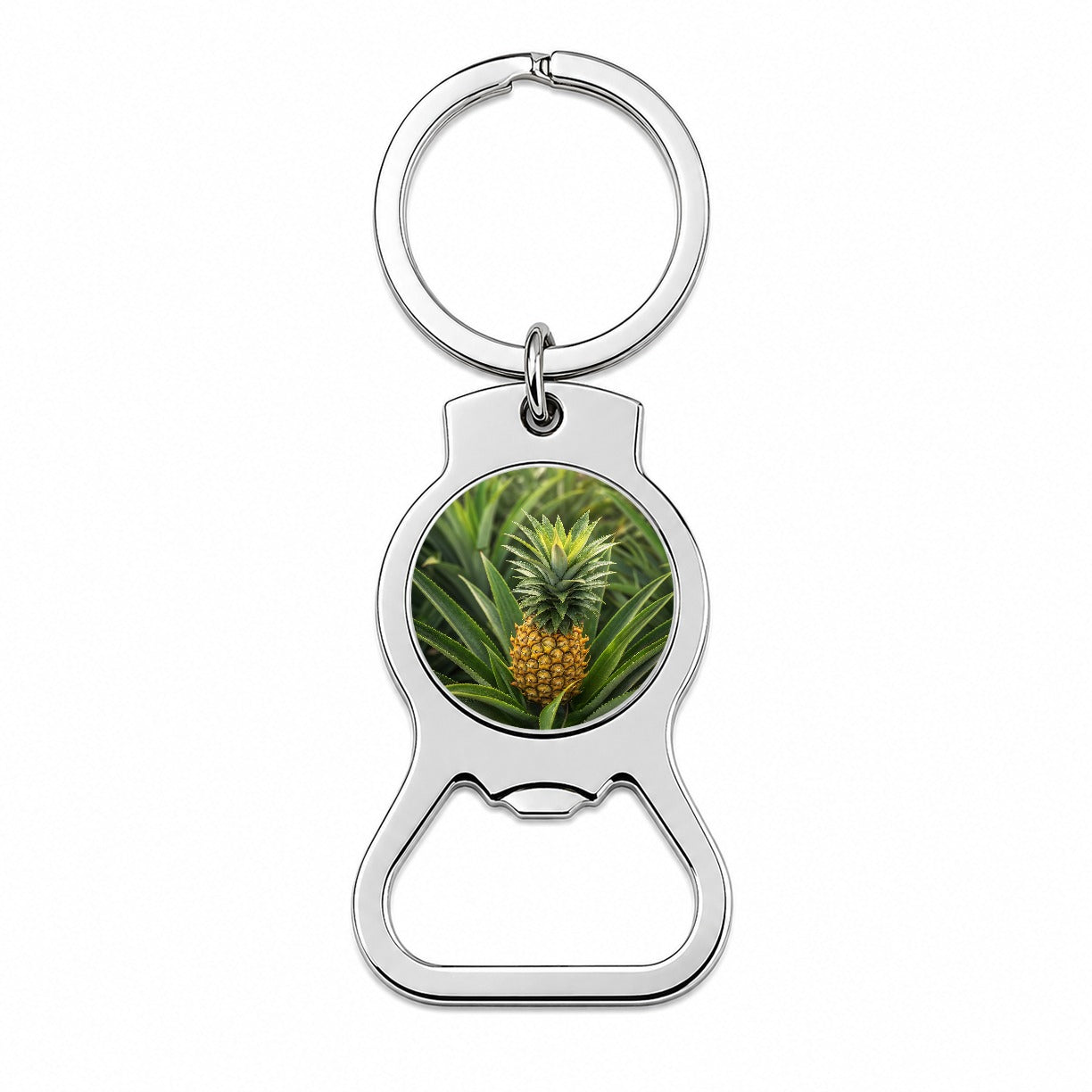 Pineapple Plant Bottle Opener Keychain