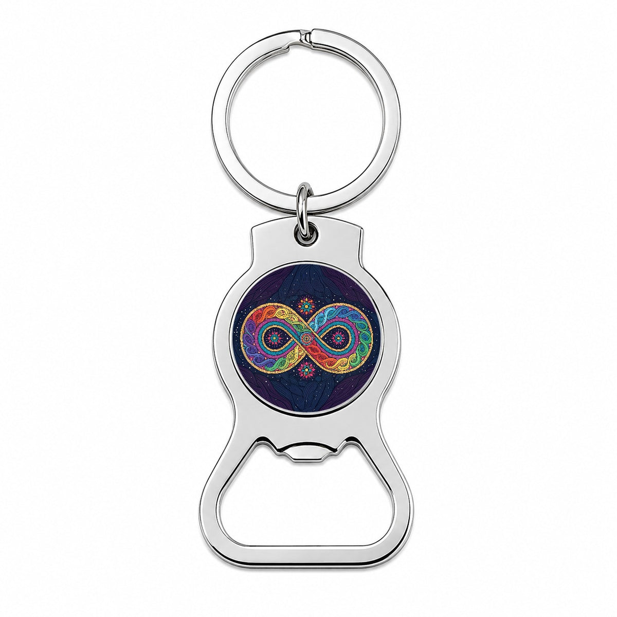 Psychedelic Patterns And Infinite Loops Colorful Bottle Opener Keychain