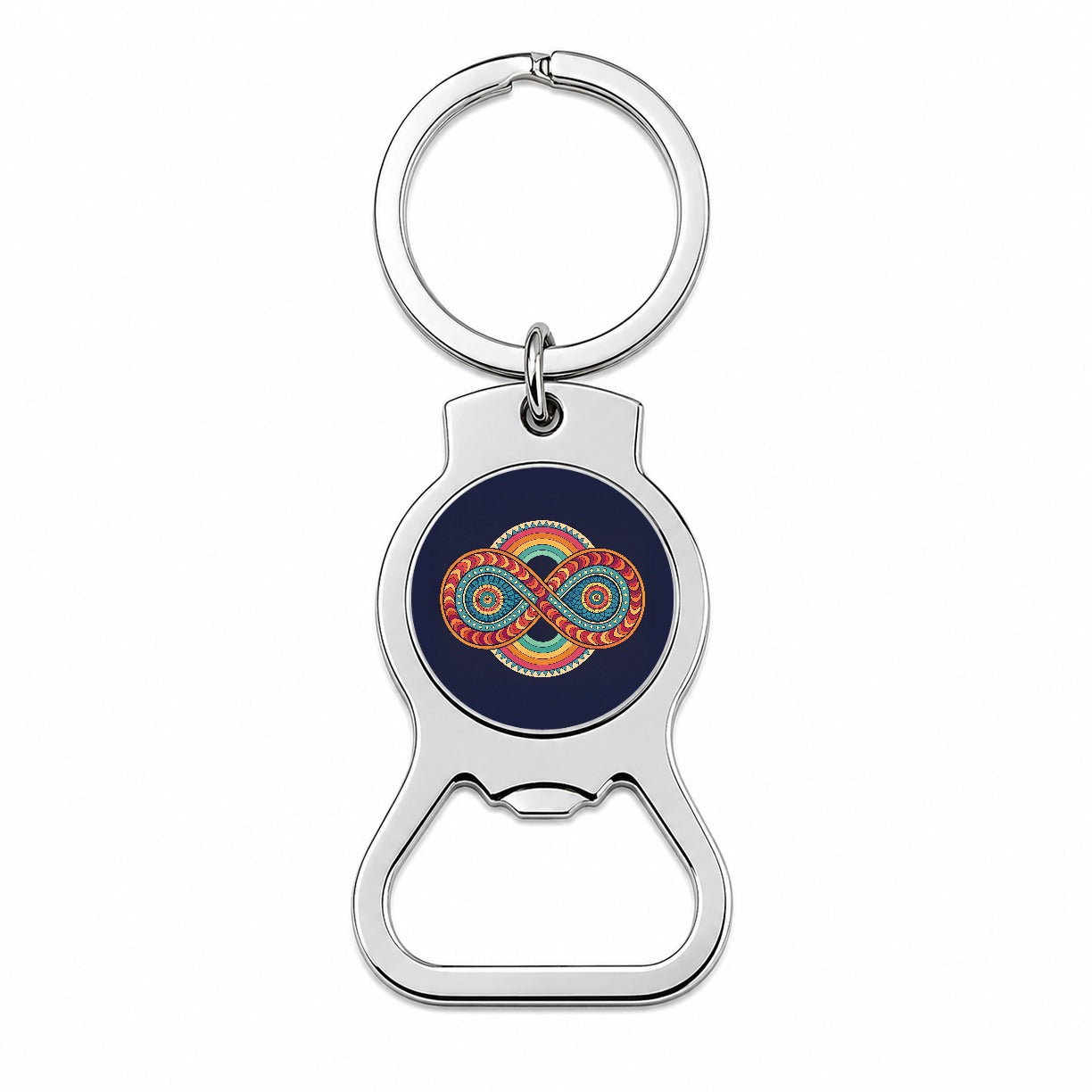 Psychedelic Patterns Groovy Infinite Loops Bottle Opener Keychain