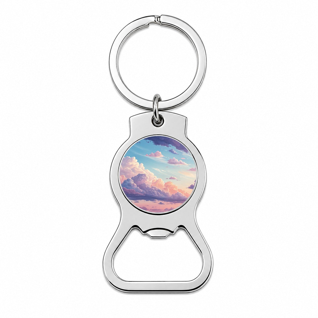 Puffy Clouds Pastel Sky Stunning Bottle Opener Keychain