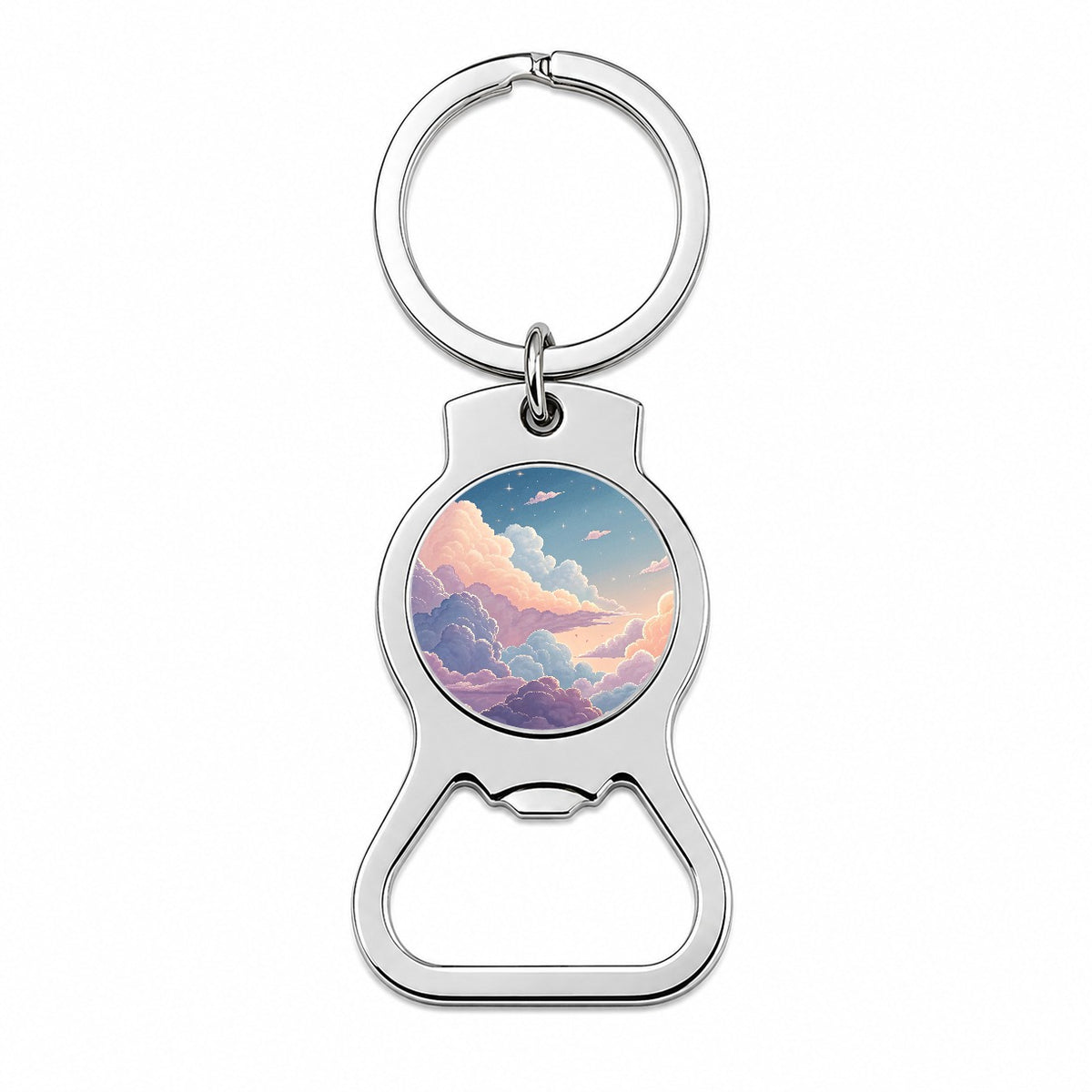 Puffy Clouds Sky Pastel Beautiful Bottle Opener Keychain