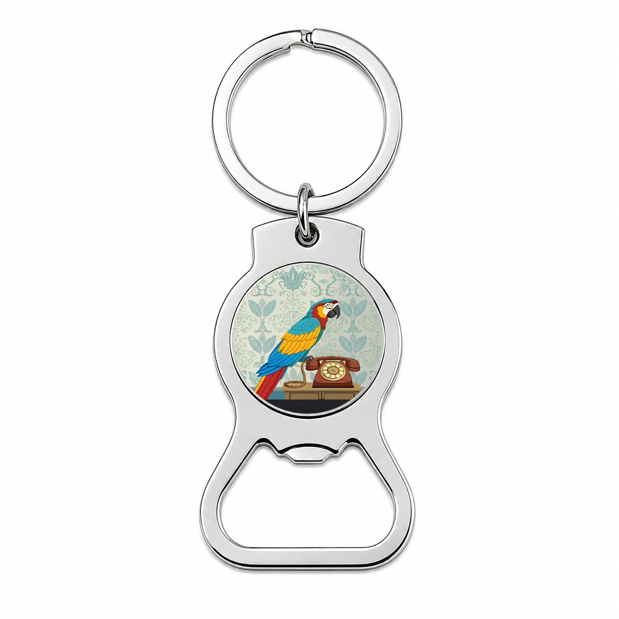 Retro Macaw Colorful Bird Bottle Opener Keychain