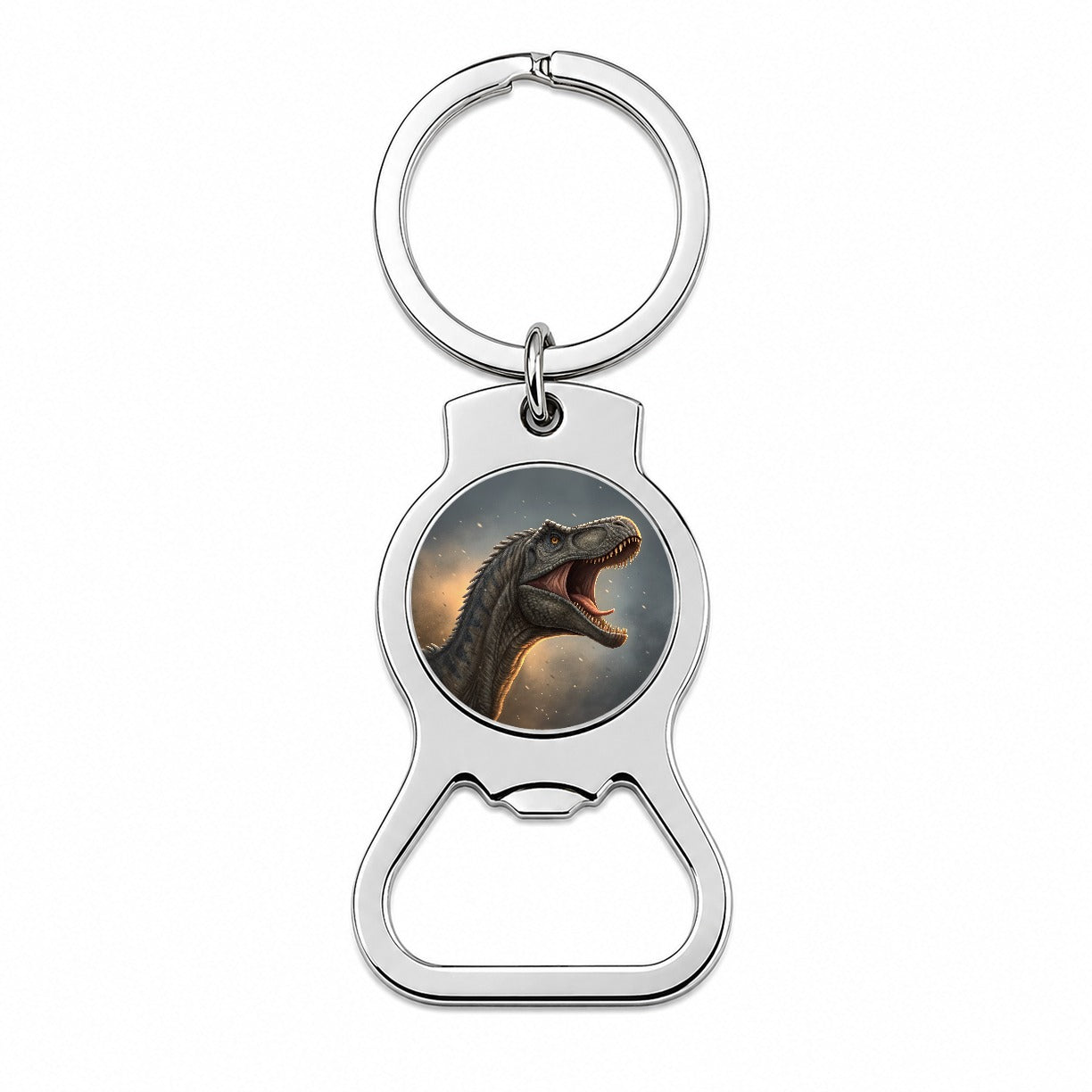 Roaring Brontosaurus Dinosaur Bottle Opener Keychain