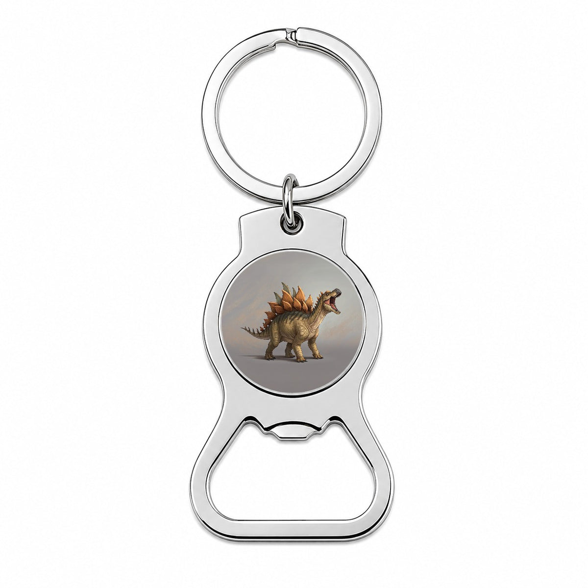 Roaring Stegosaurus Dinosaur Bottle Opener Keychain