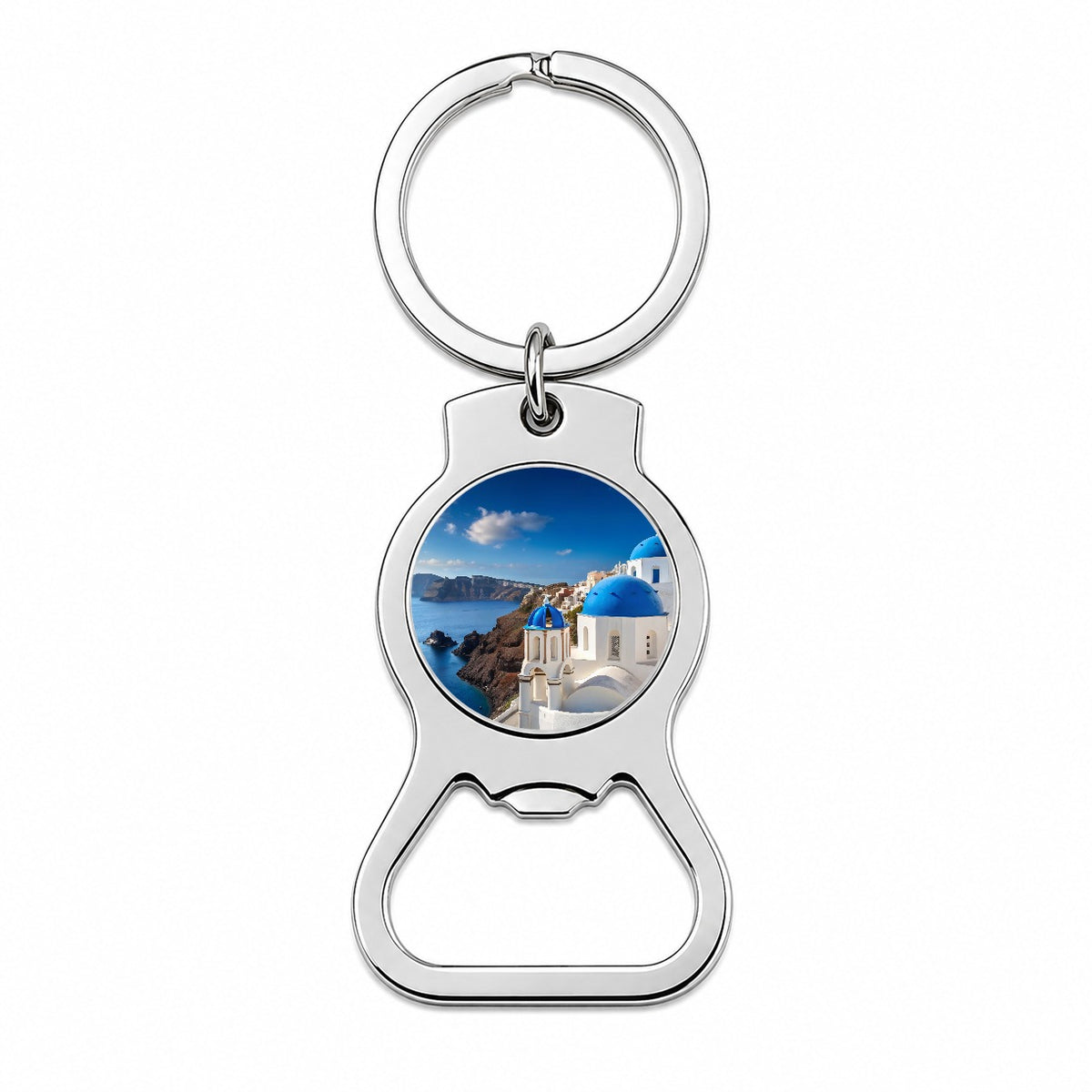 Santorini Greece Travel Stunning Bottle Opener Keychain