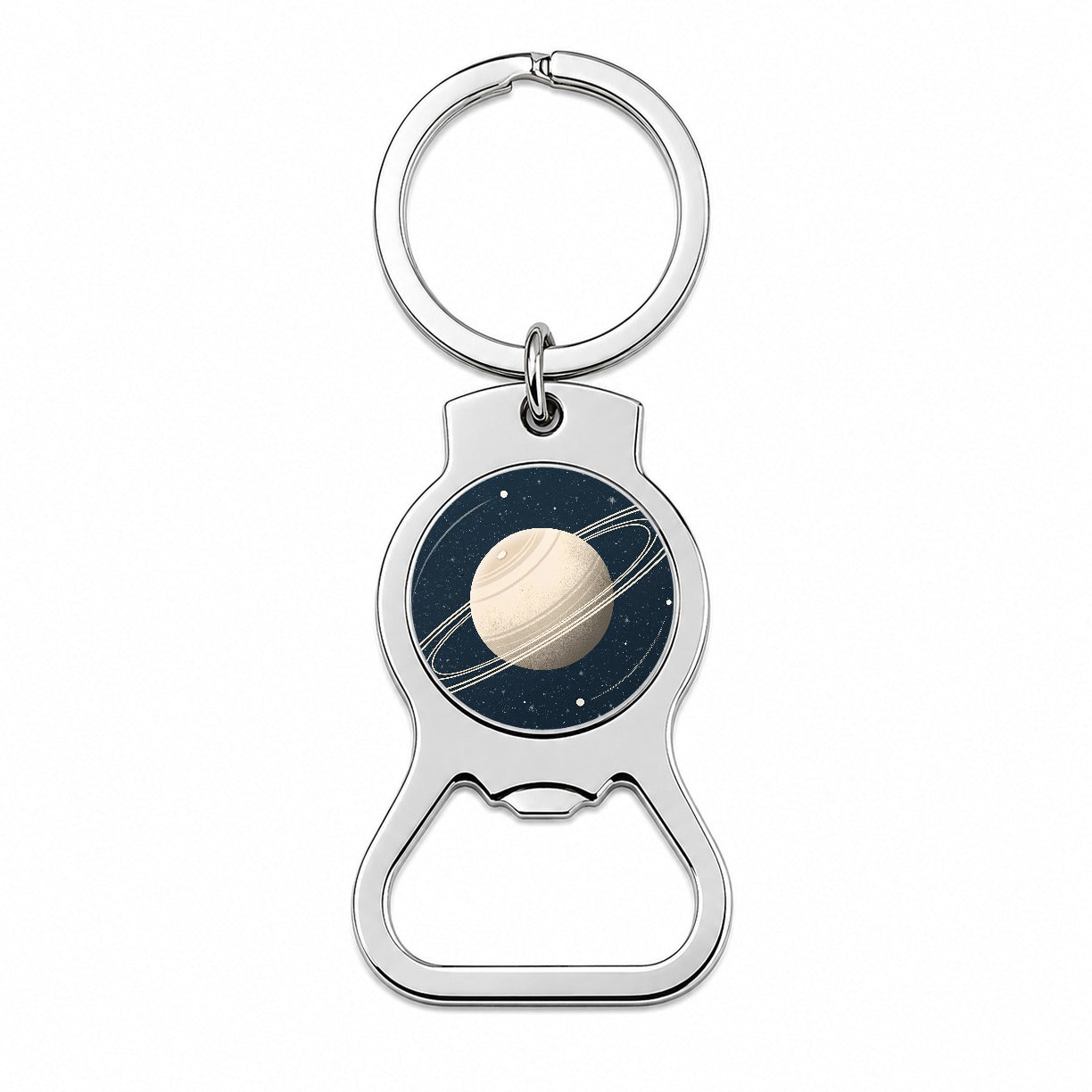 Saturn Planet Rings Space Bottle Opener Keychain