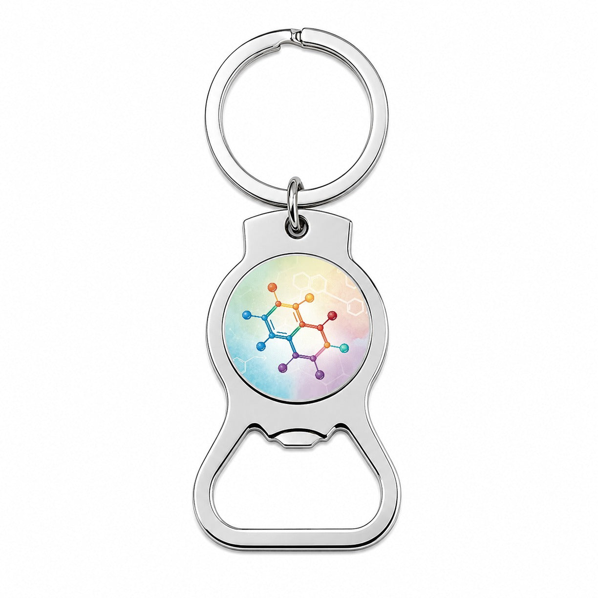 Serotonin Molecule Science Scientific Bottle Opener Keychain
