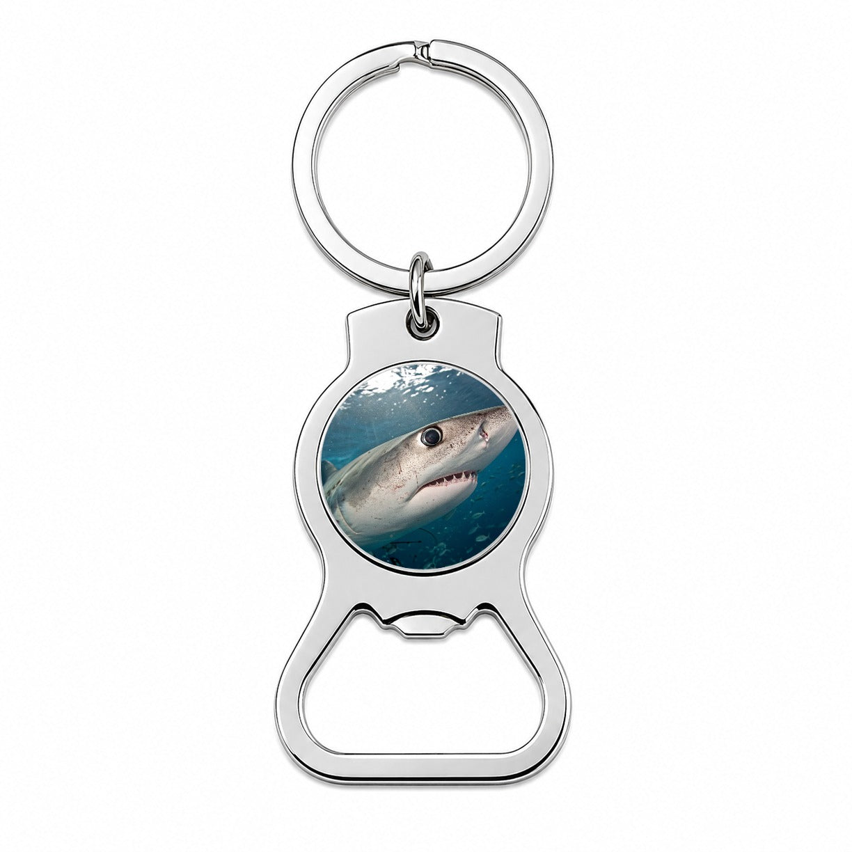 Shark Eye Close Up Ocean Bottle Opener Keychain