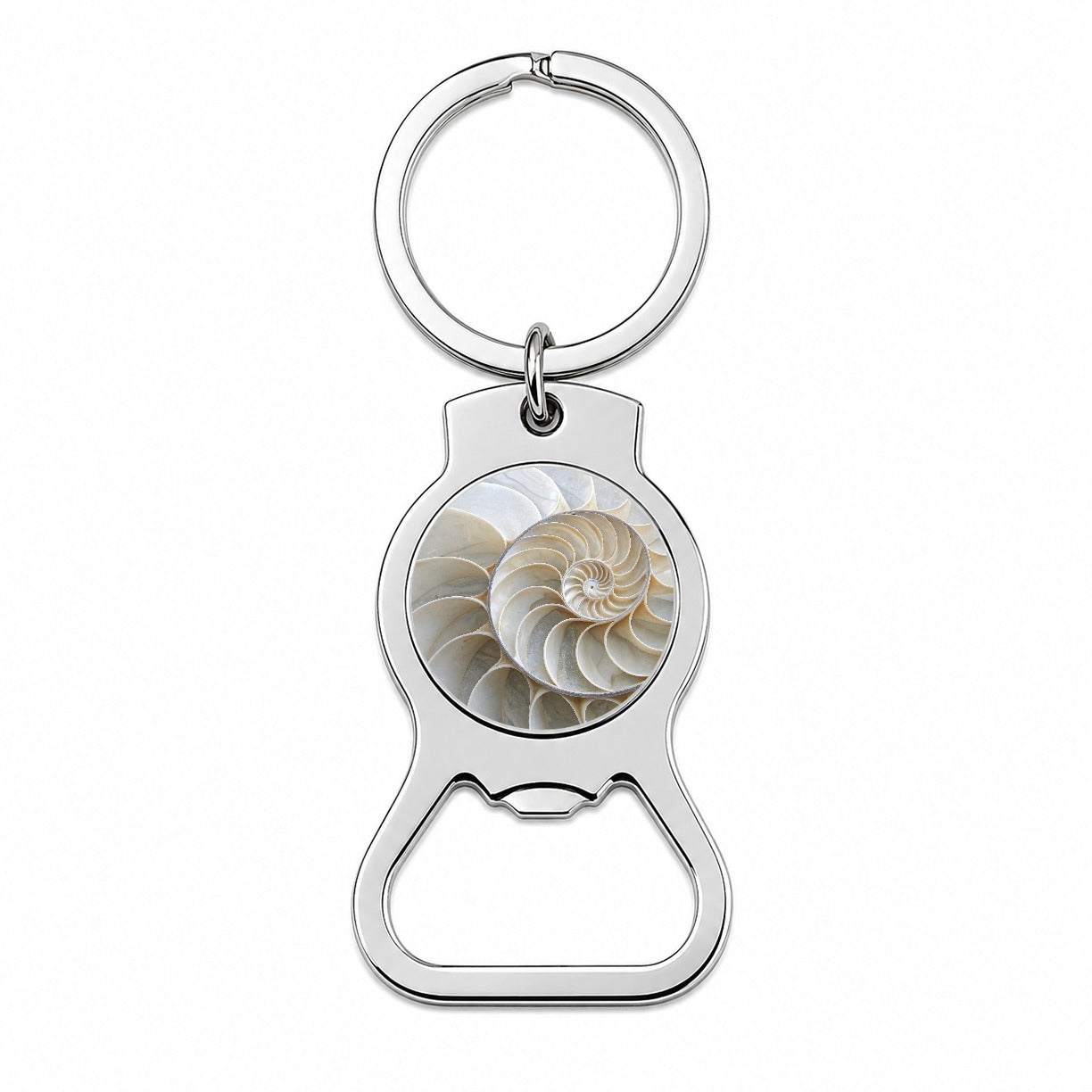 Shell Marble Swirl Bottle Opener Keychain