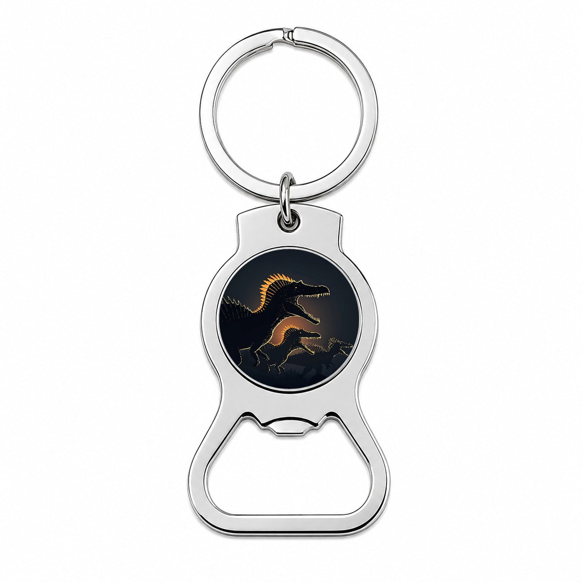 Spinosaurus Silhouettes Night Dinosaurs Bottle Opener Keychain