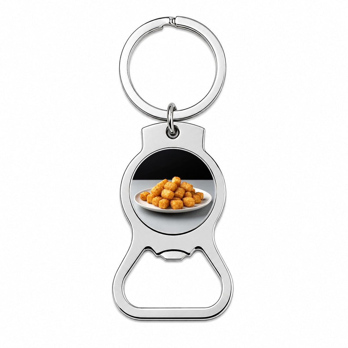 Tater Tots Plate Bottle Opener Keychain