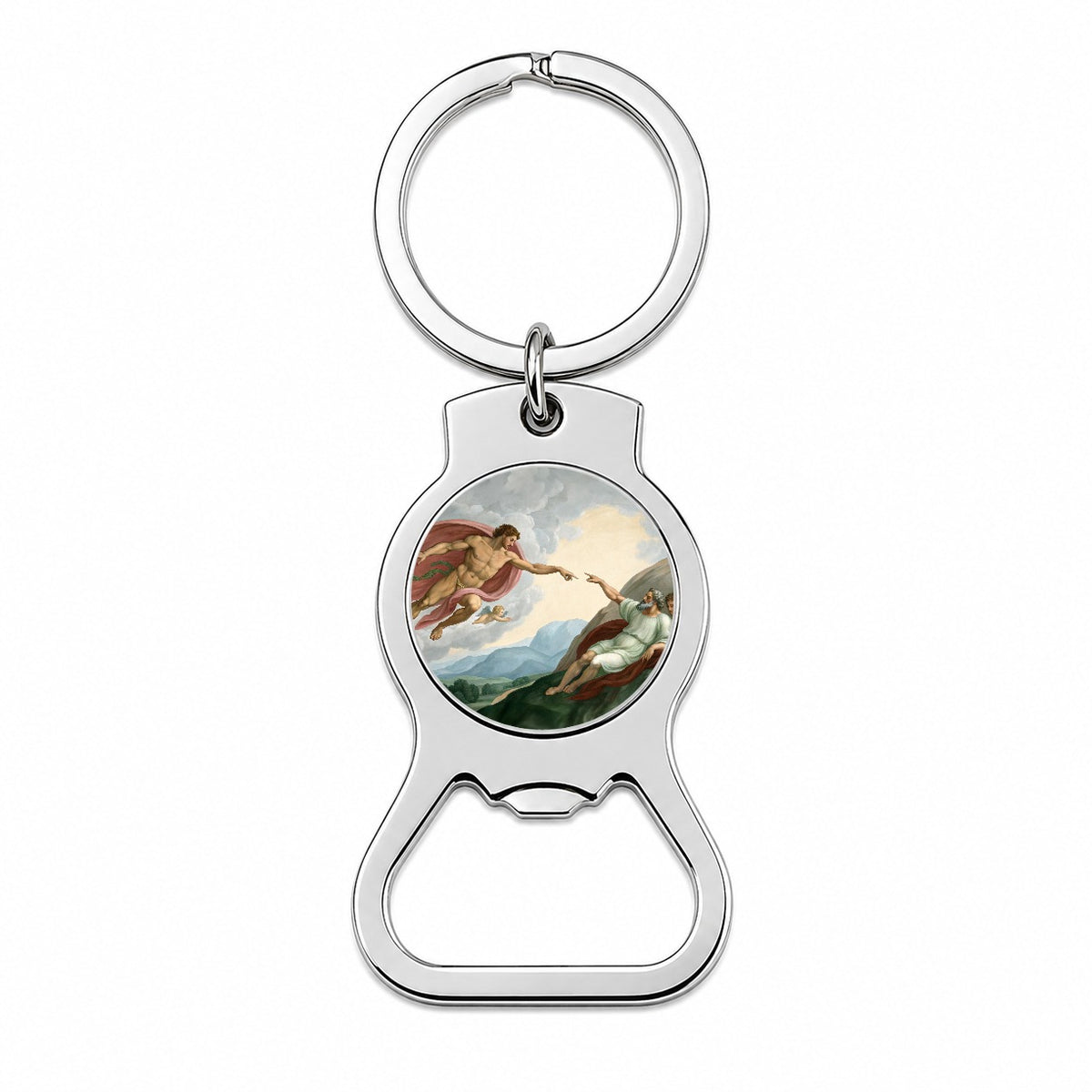 The Creation Of Adam By Michelangelo Inspired Bottle Opener Keychain