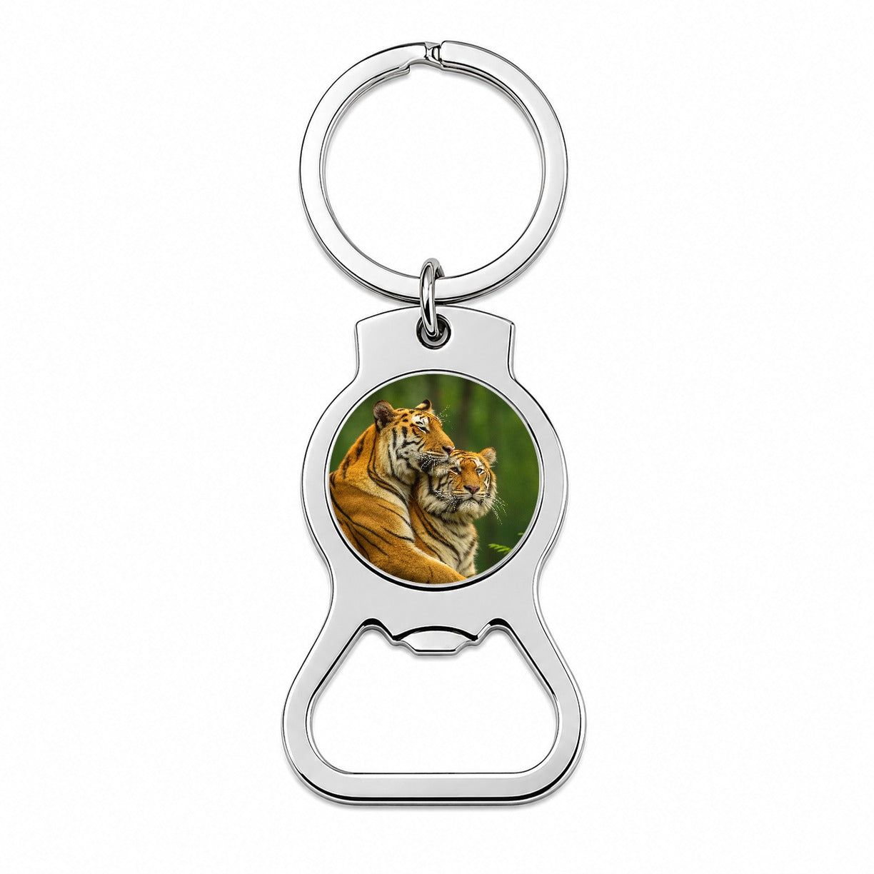 Tigers Hug Love Bottle Opener Keychain