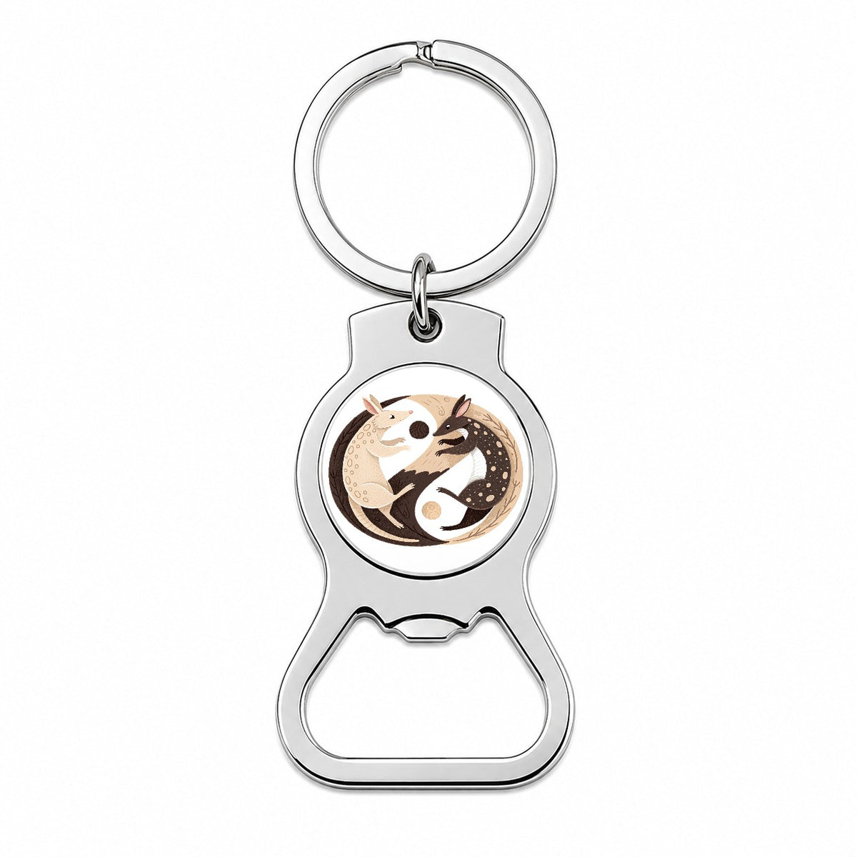 Two Aardvarks Yin Yang Bottle Opener Keychain