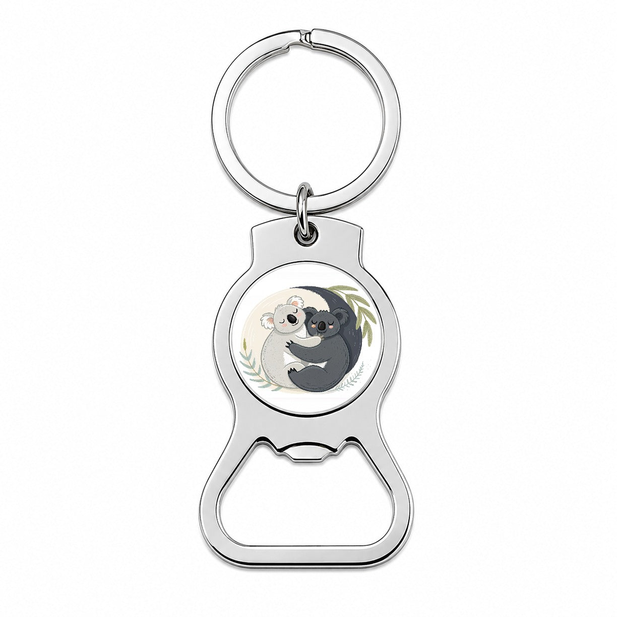 Two Koalas Yin Yang Bottle Opener Keychain