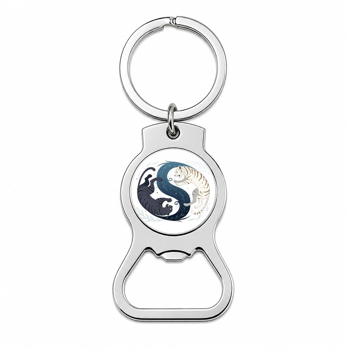 Two Tigers Yin Yang Awesome Bottle Opener Keychain