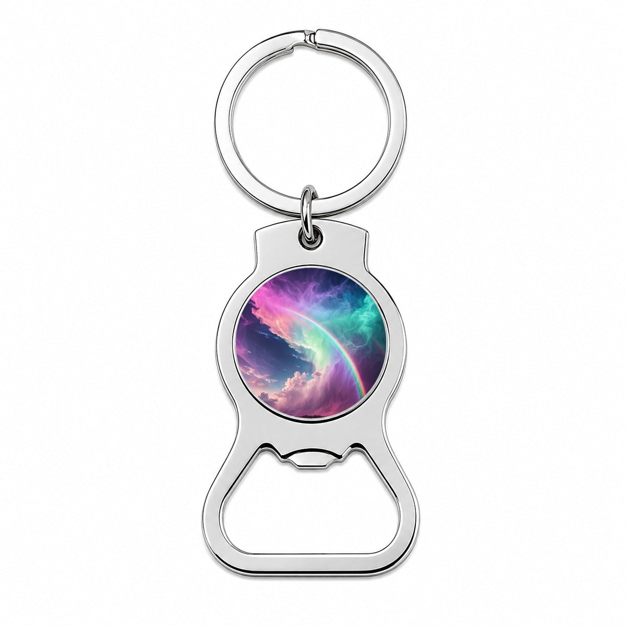 Vapor Rainbow Storm Bottle Opener Keychain