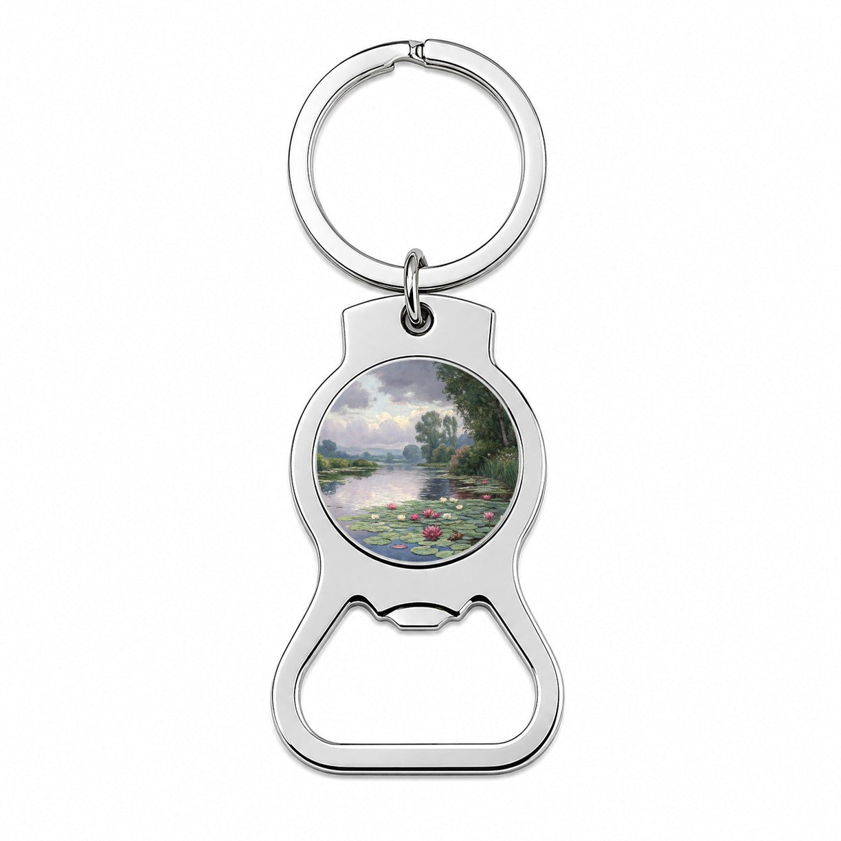 Water Lilies By Claude Monet Inspired Bottle Opener Keychain