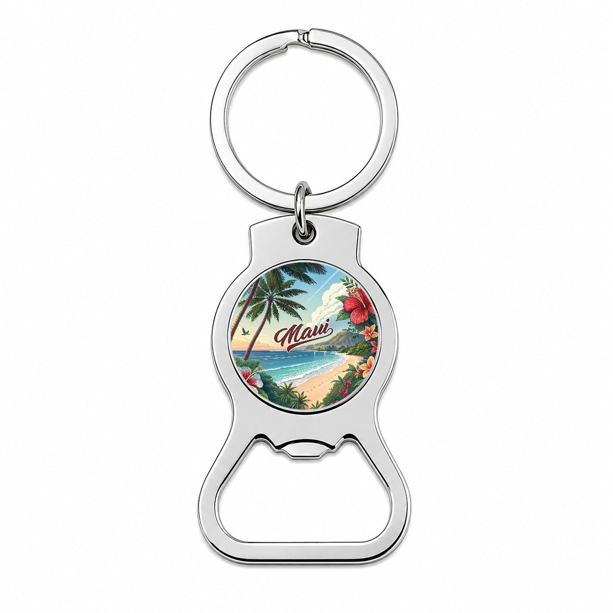 Maui, Hawaii HI Travel City State Stamp Bottle Opener Keychain