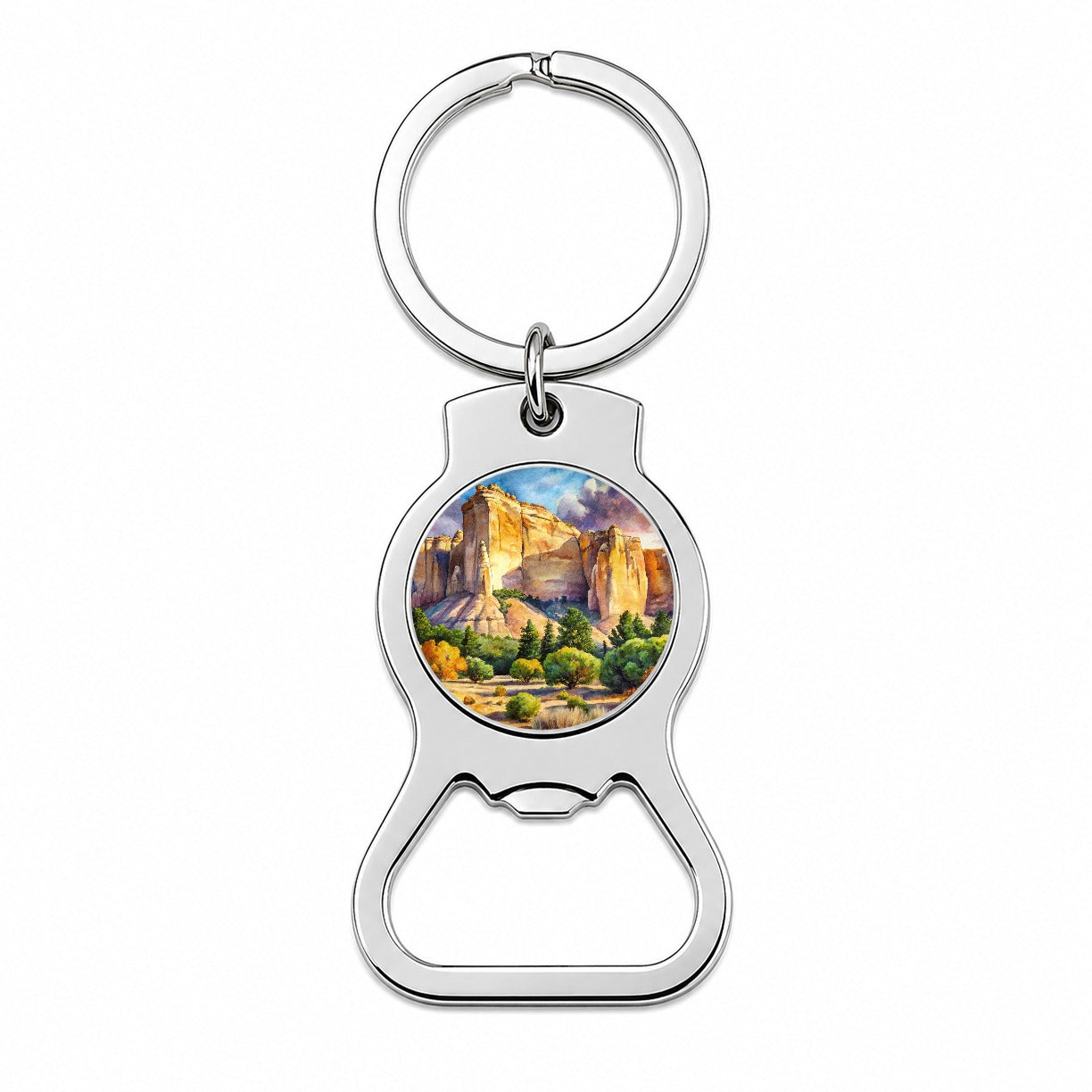 El Morro National Monument New Mexico Watercolor Style Bottle Opener Keychain