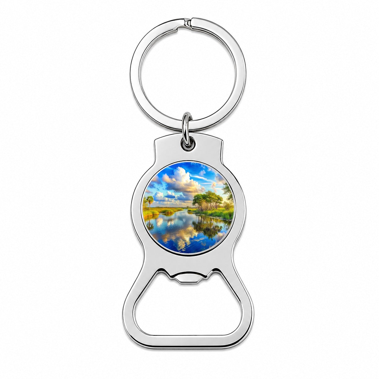 Everglades National Park Florida Watercolor Style Bottle Opener Keychain