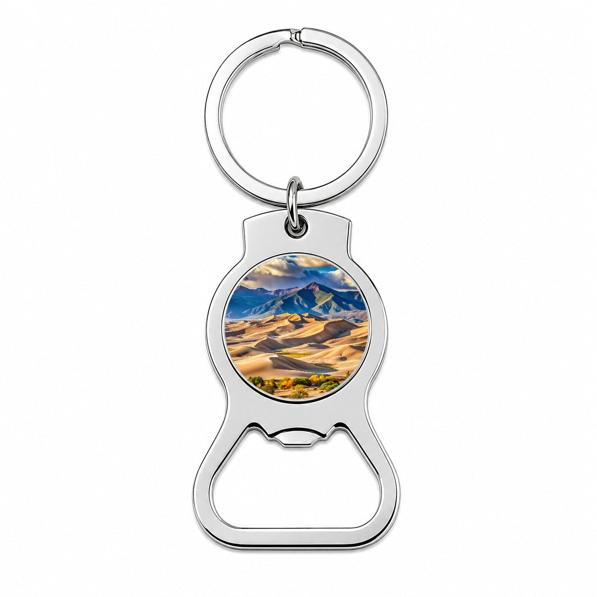 Great Sand Dunes National Park Colorado Watercolor Style Bottle Opener Keychain