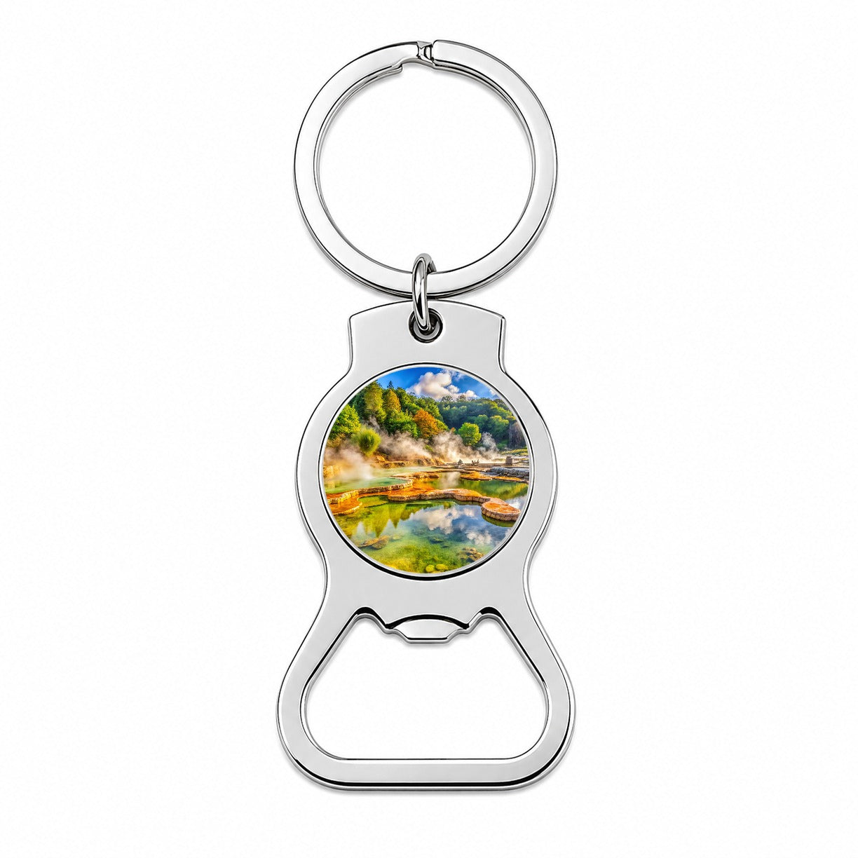 Hot Springs National Park Arkansas Watercolor Style Bottle Opener Keychain