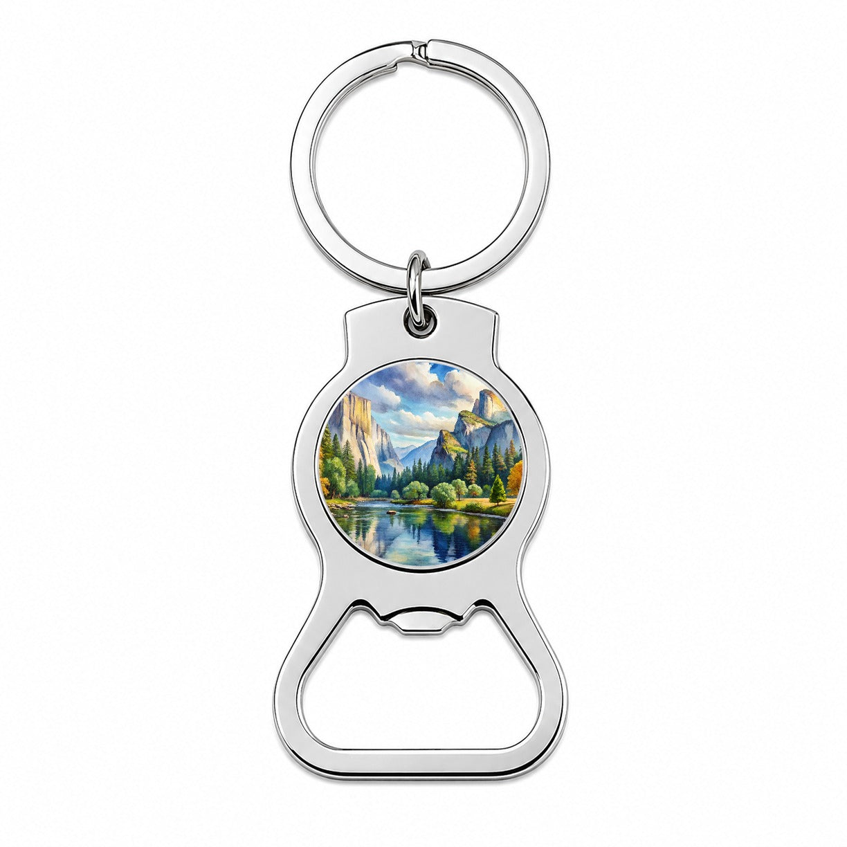 Yosemite National Park California Watercolor Style Bottle Opener Keychain