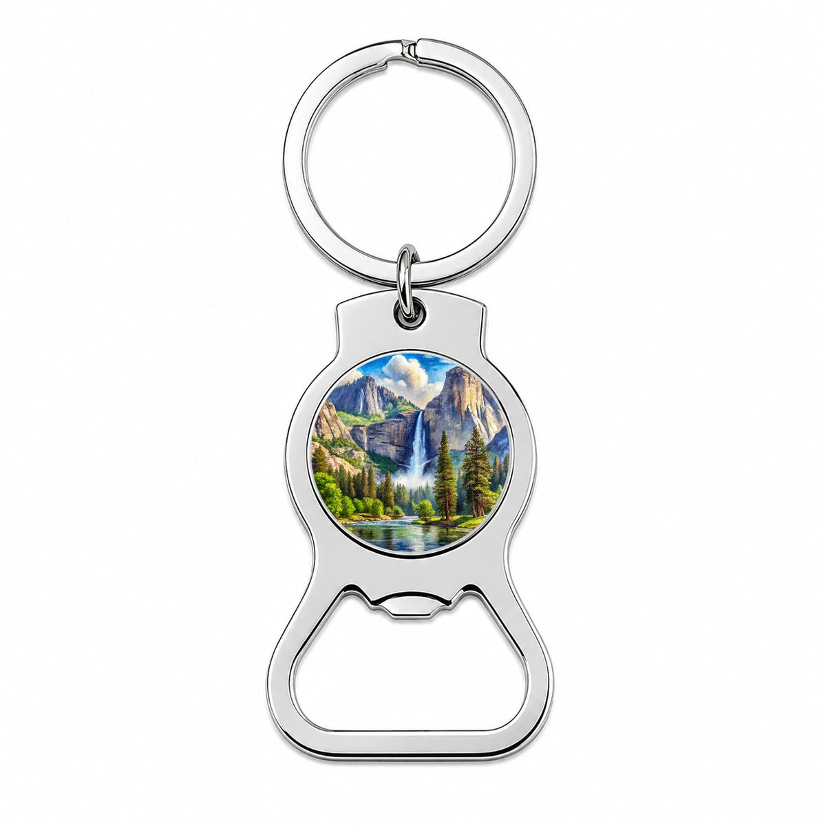 Yosemite National Park Yosemite Falls Watercolor Style Bottle Opener Keychain