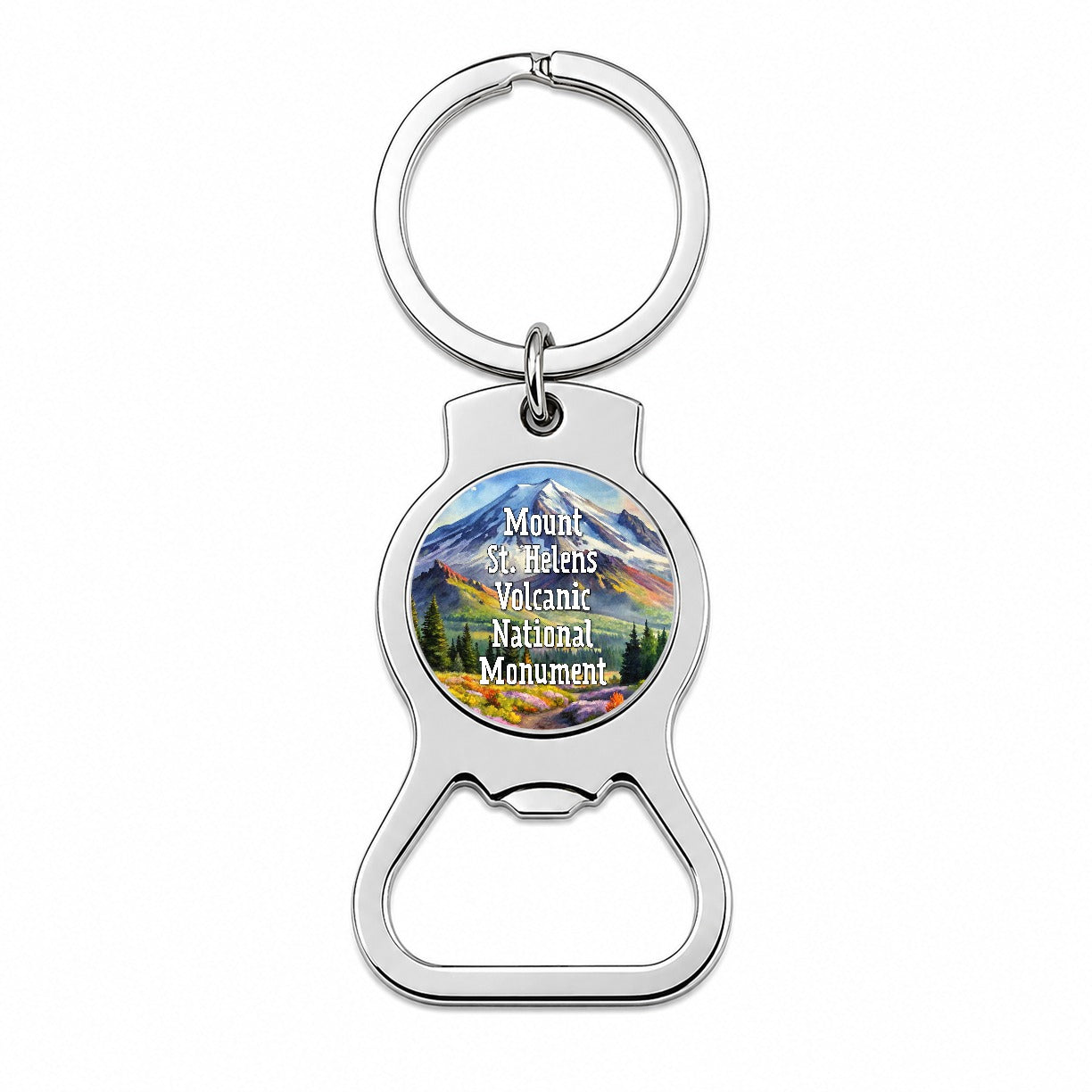 Mount St. Helens Volcanic National Monument Washington Bottle Opener Keychain