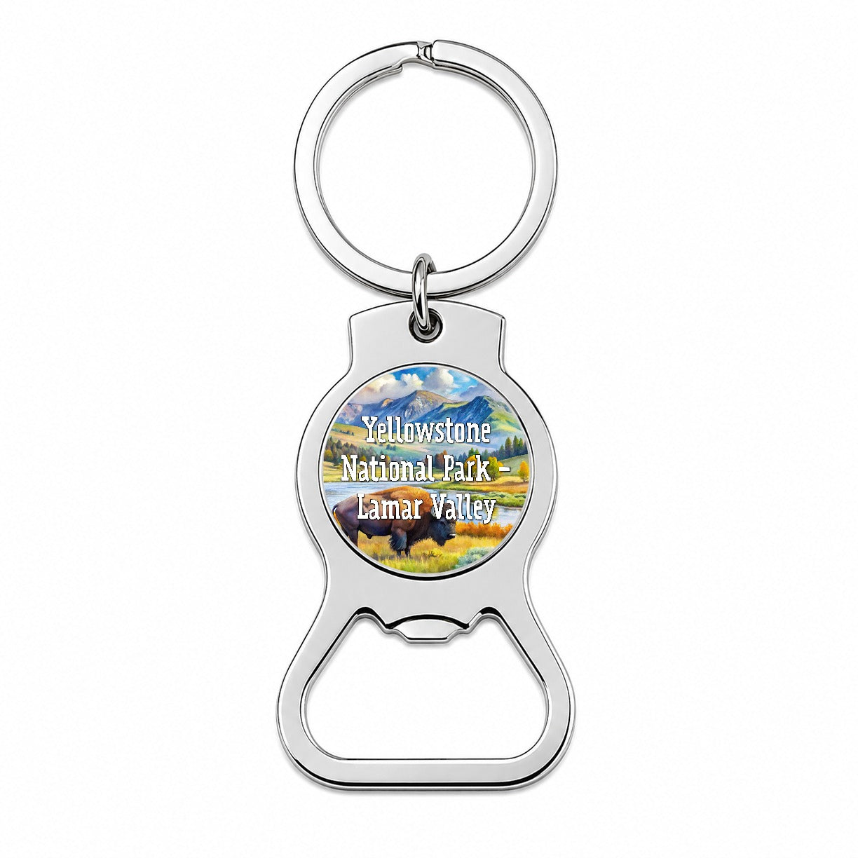 Yellowstone National Park Lamar Valley Bottle Opener Keychain