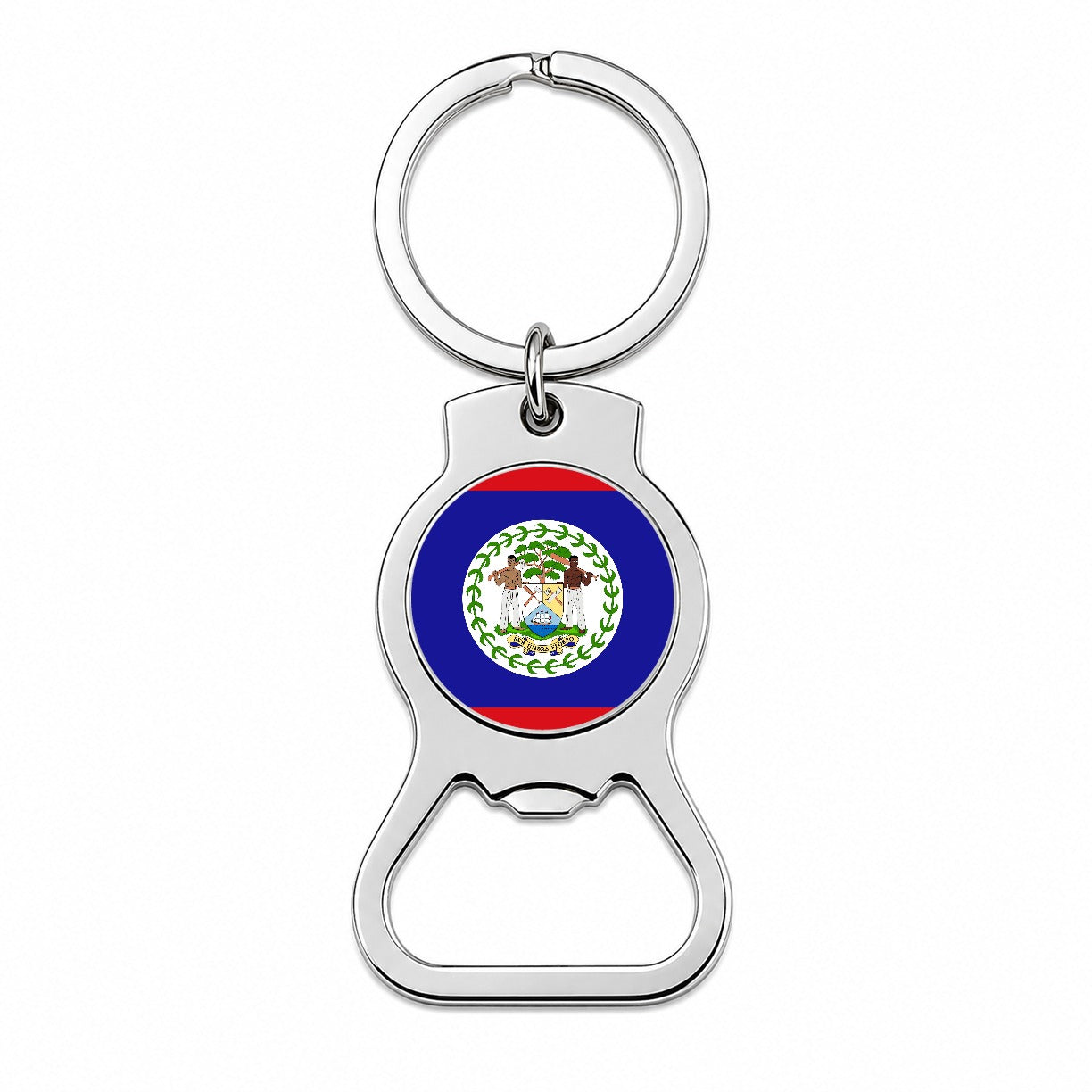 Belize Country Flag Bottle Opener Keychain