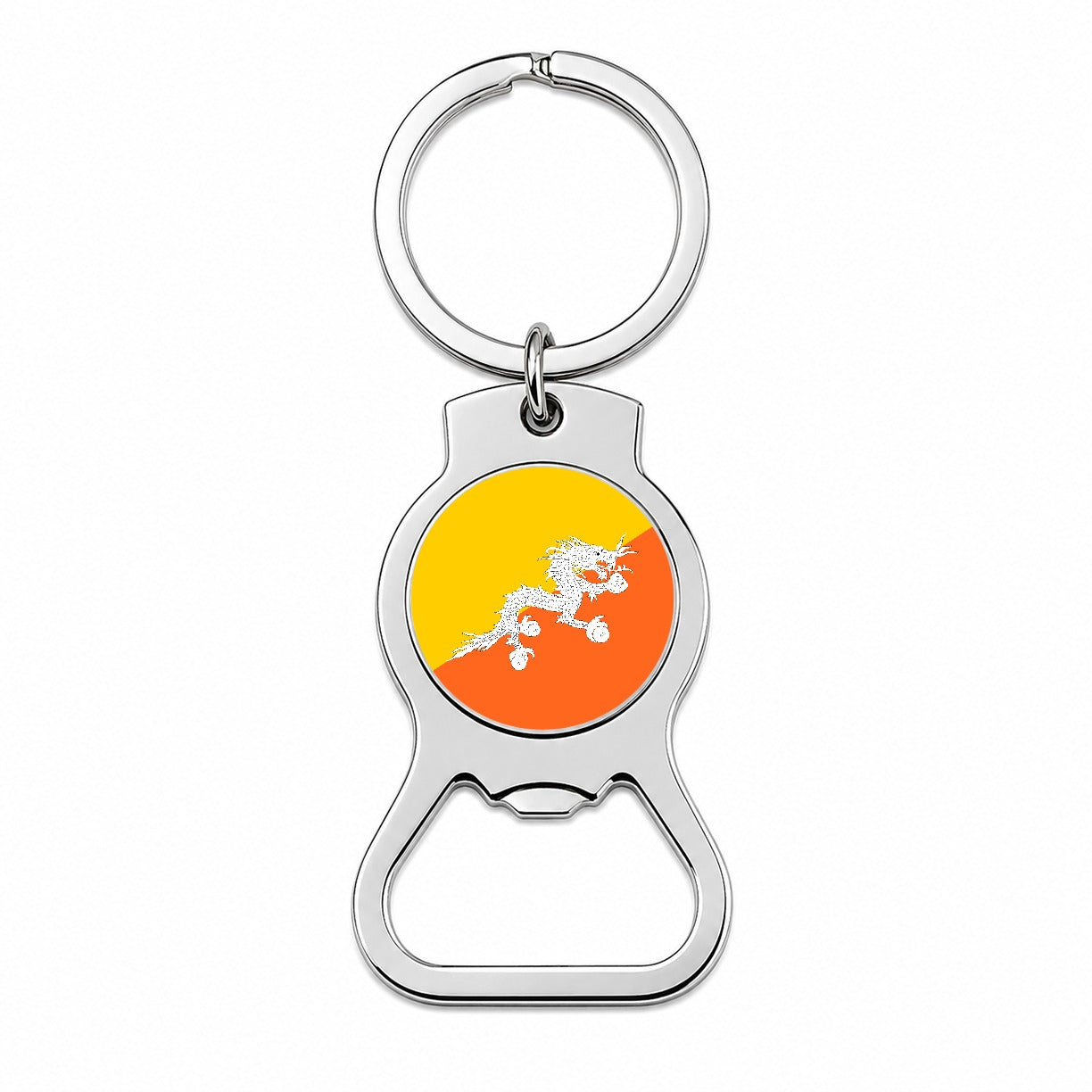 Bhutan Country Flag Bottle Opener Keychain