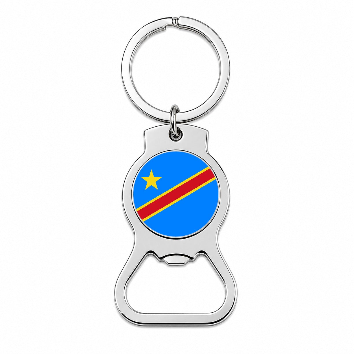 Congo (the Democratic Republic of the) Country Flag Bottle Opener Keychain