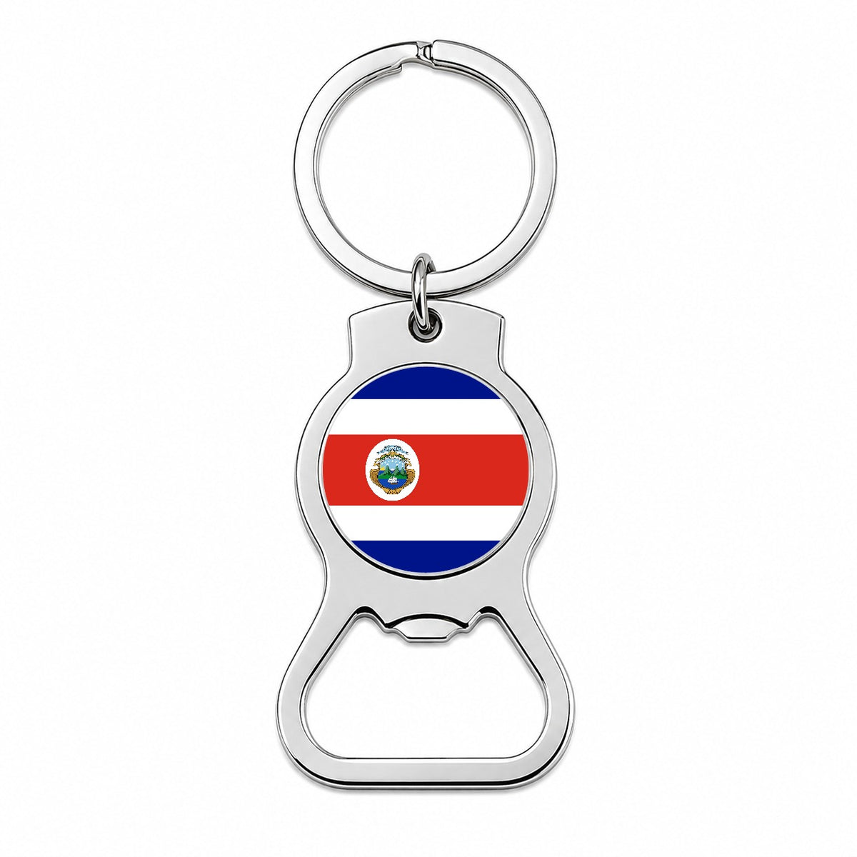 Costa Rica Country Flag Bottle Opener Keychain