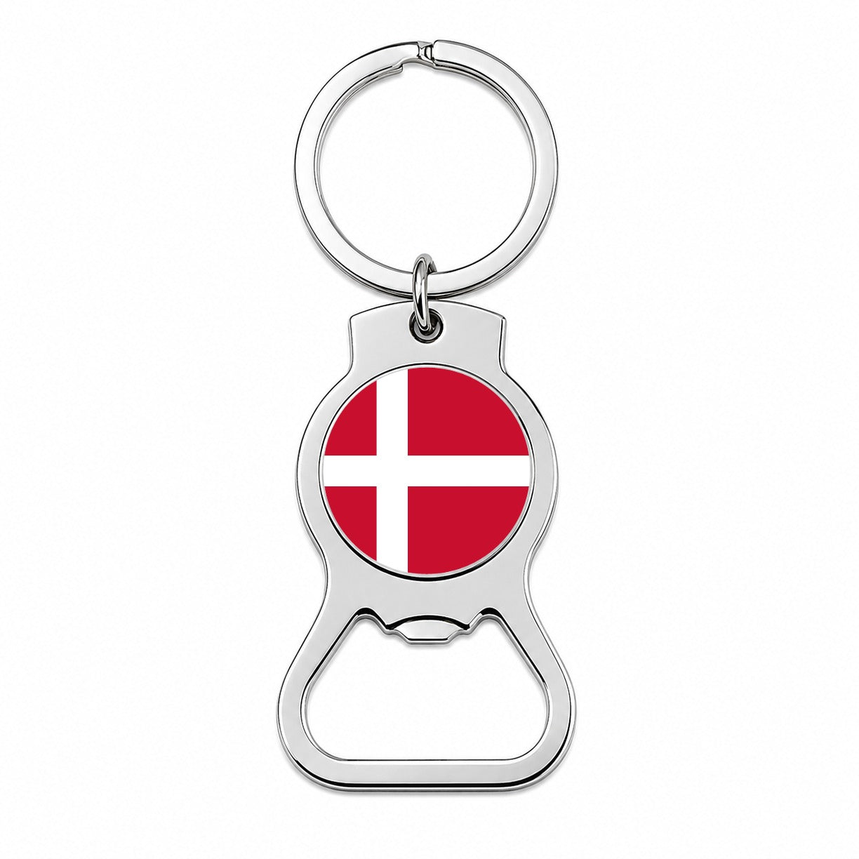 Denmark Country Flag Bottle Opener Keychain