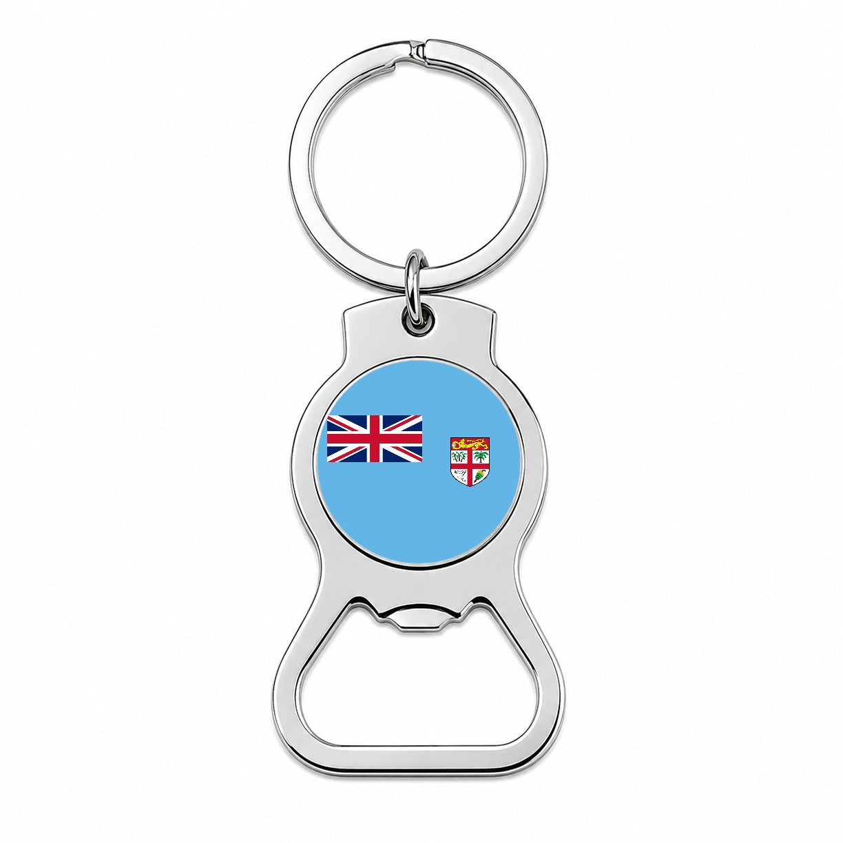Fiji Country Flag Bottle Opener Keychain
