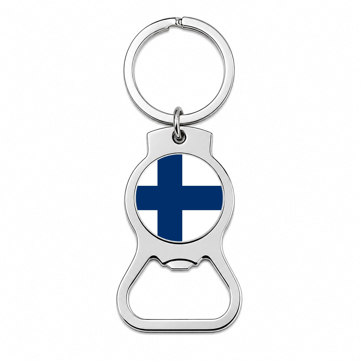 Finland Country Flag Bottle Opener Keychain