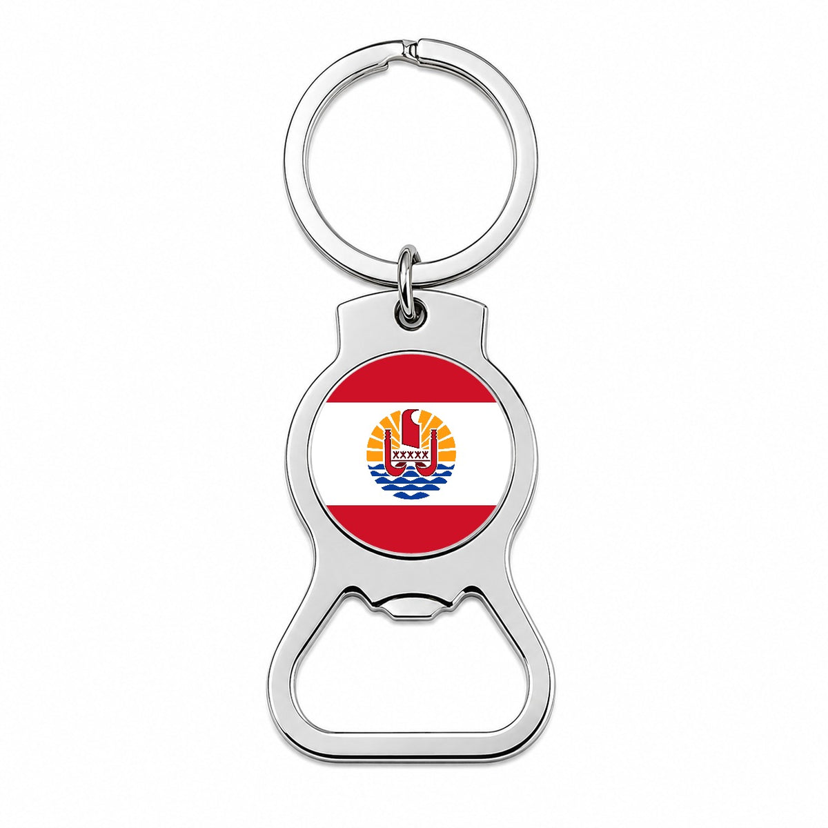 French Polynesia Country Flag Bottle Opener Keychain