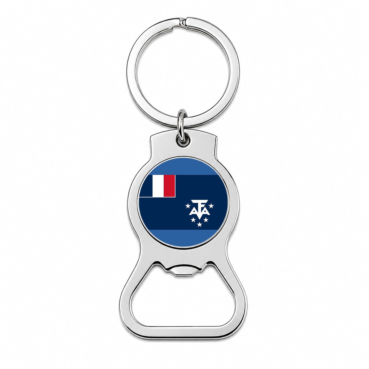 French Southern Territories Country Flag Bottle Opener Keychain
