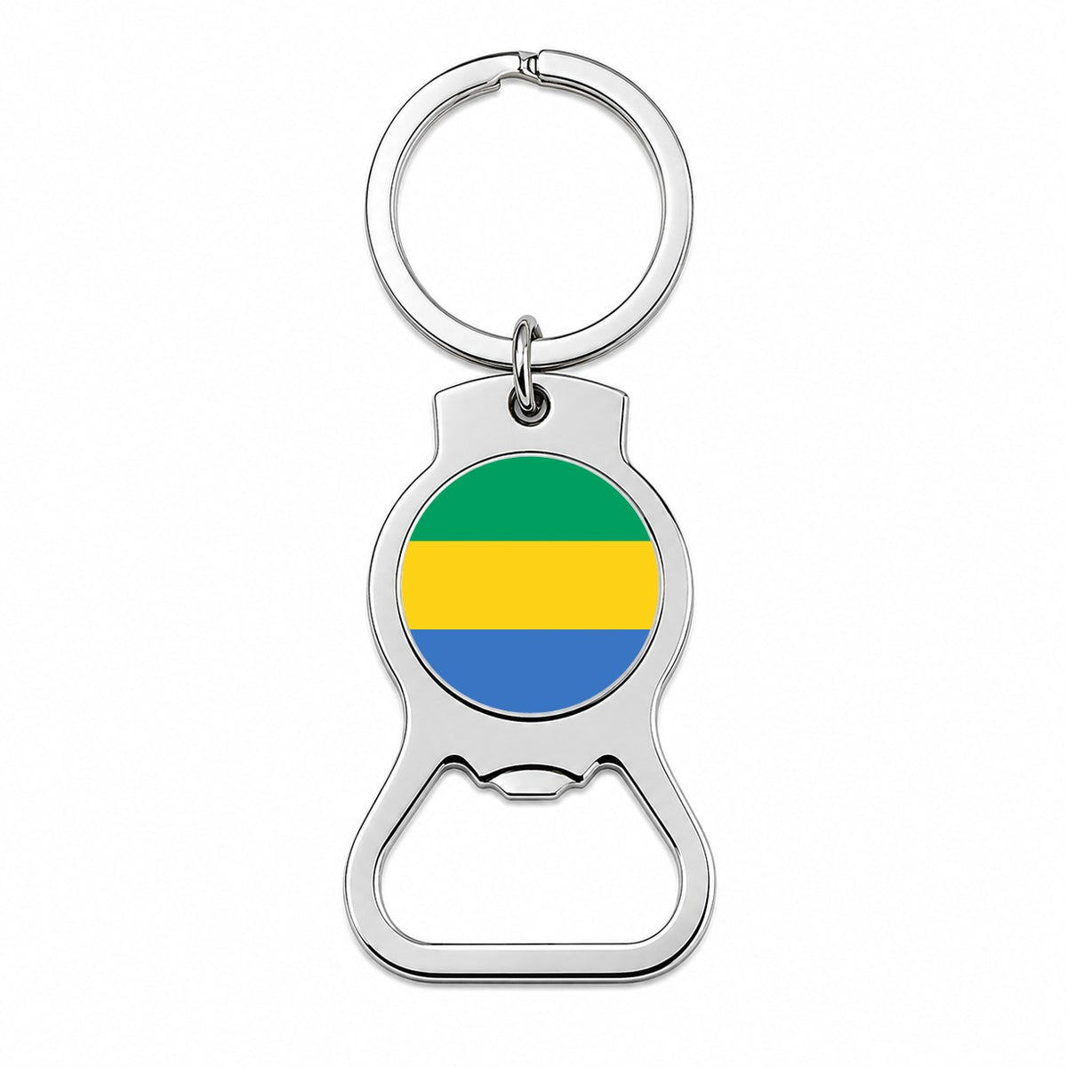Gabon Country Flag Bottle Opener Keychain