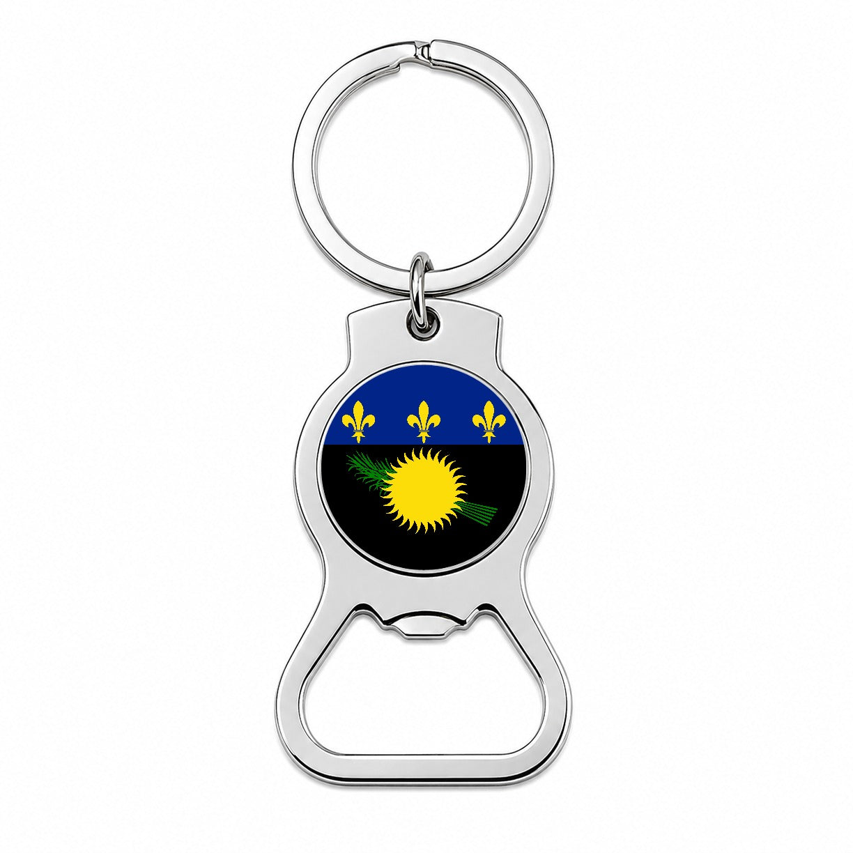 Guadeloupe Country Flag Bottle Opener Keychain