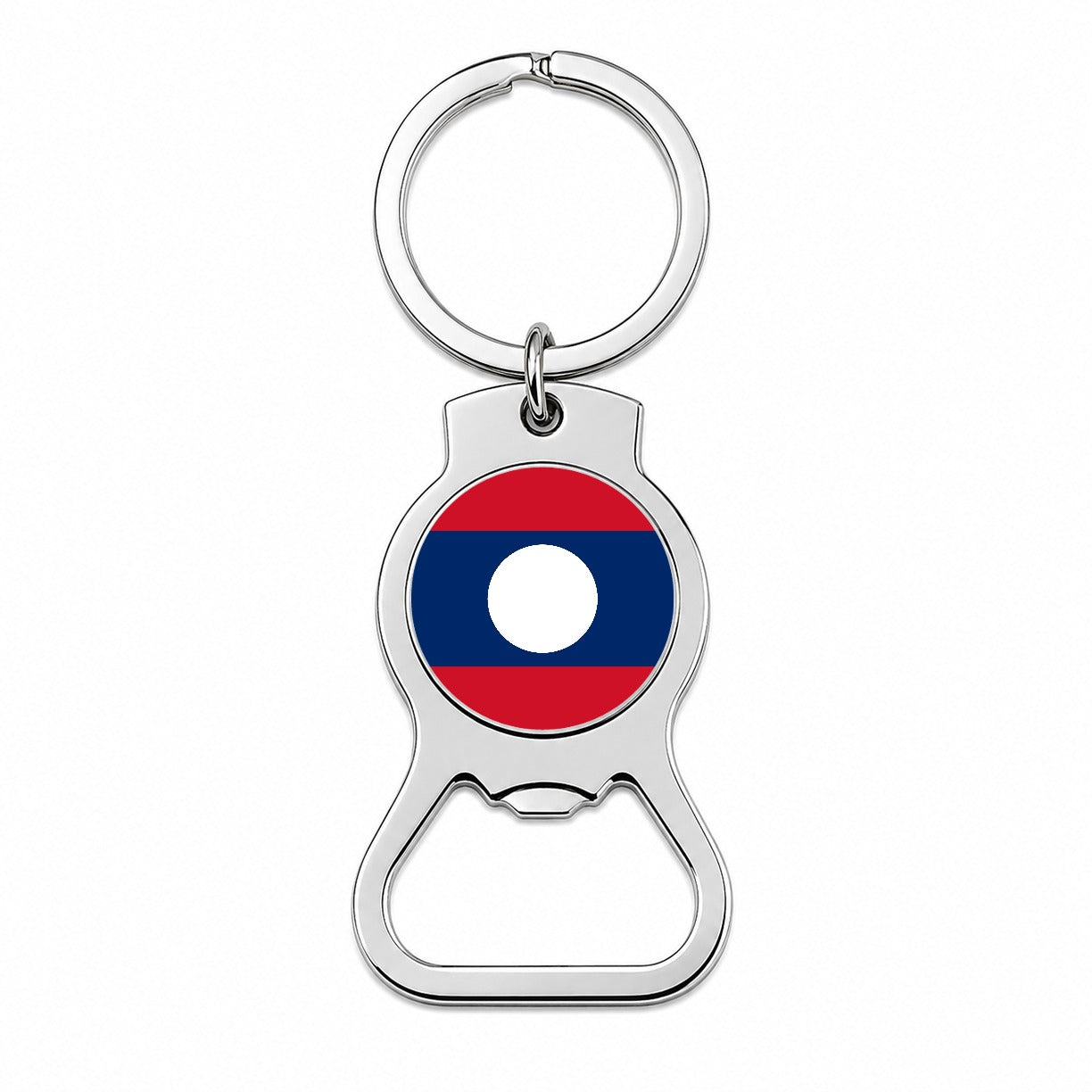 Lao People's Democratic Republic Country Flag Bottle Opener Keychain