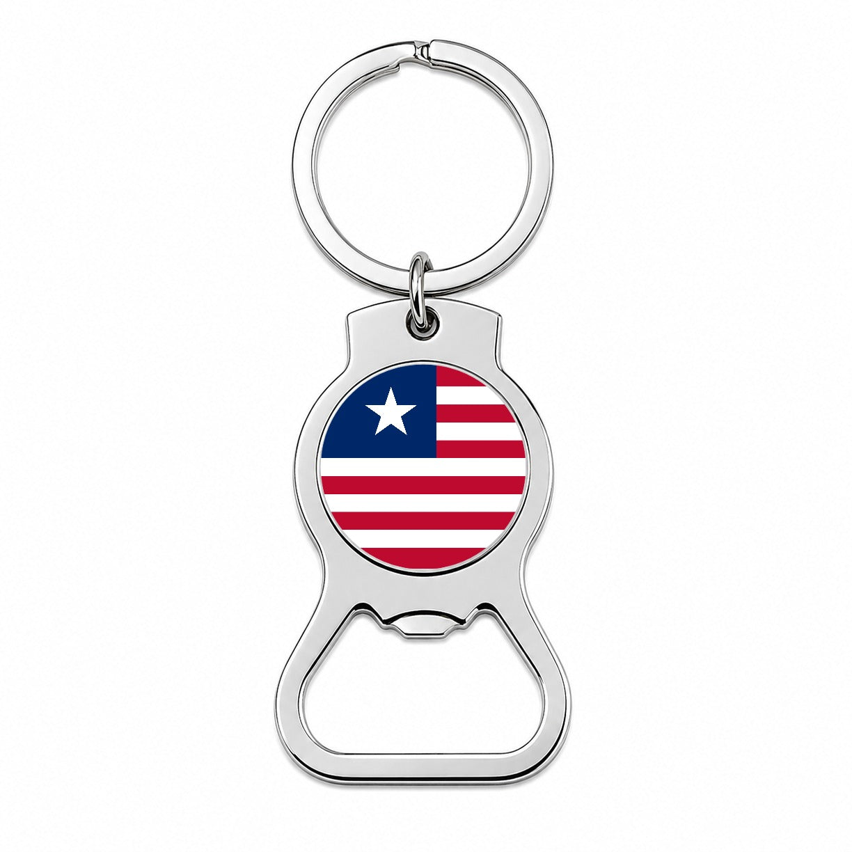 Liberia Country Flag Bottle Opener Keychain